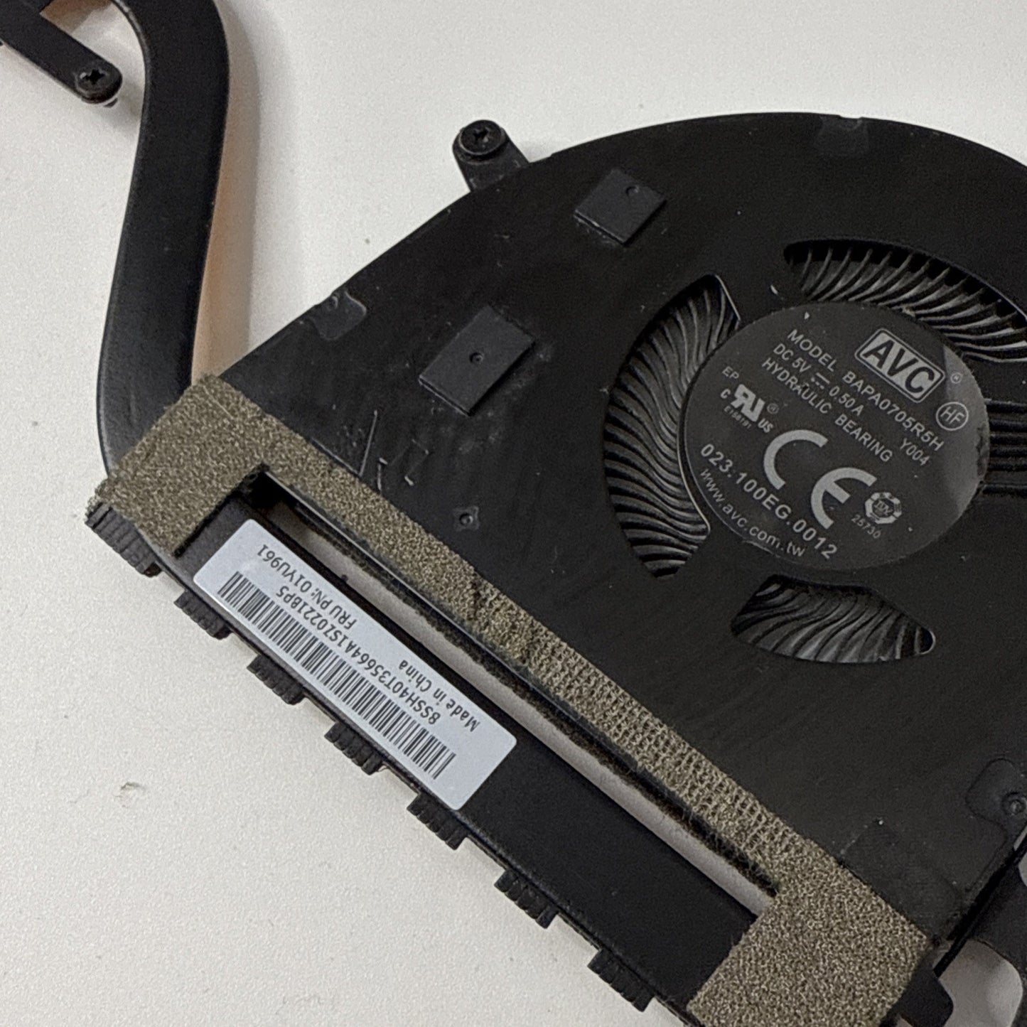 Lenovo Thinkpad X390 Yoga CPU Heatsink and Fan 01YU961