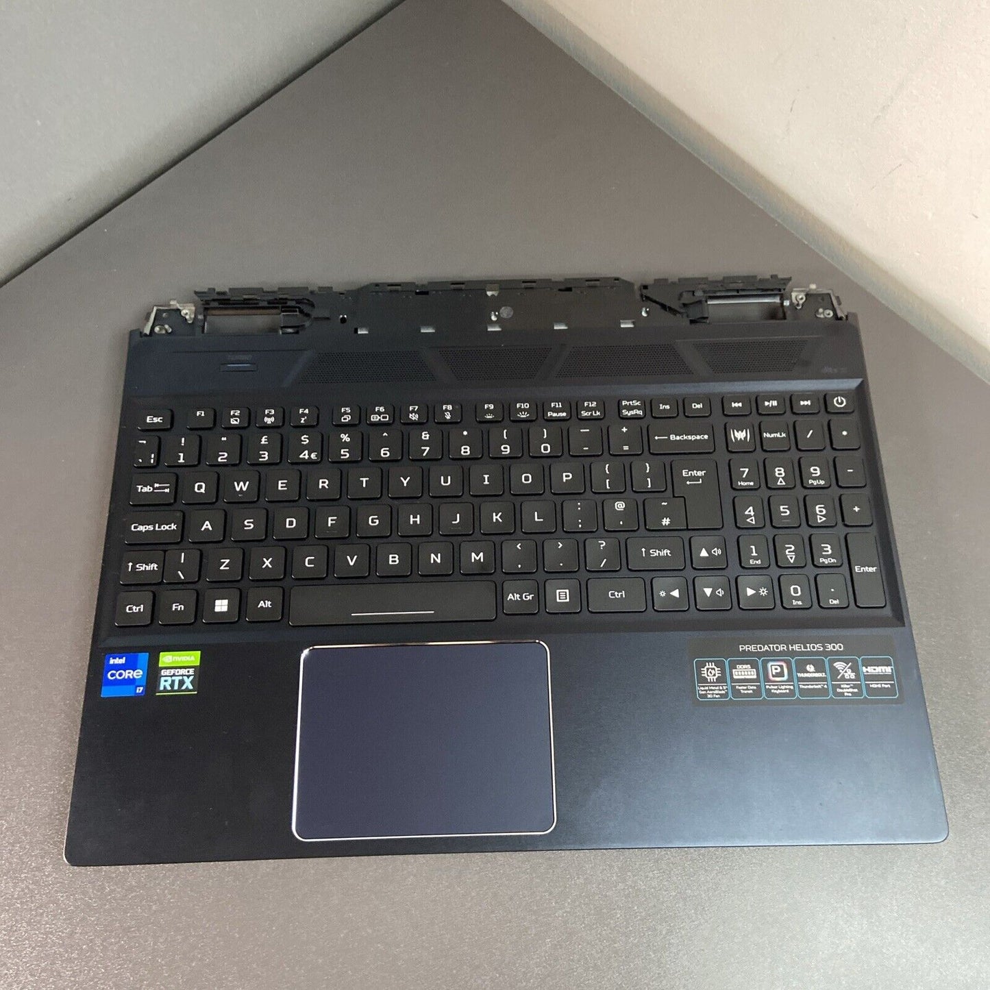 Acer Predator Helios PH315-55 Palmrest Cover UK Keyboard Black AM3MQ000510