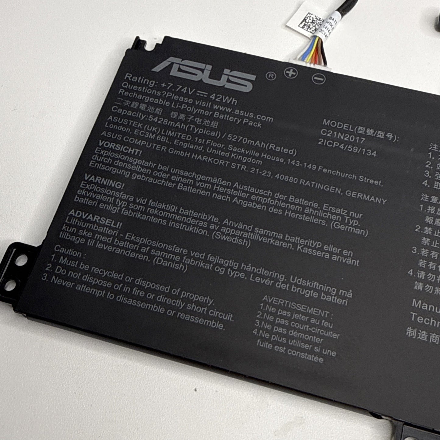 Genuine Asus CX1500CKA-1B Series Laptop Battery C21N2017 2ICP4/59/134 5428mAh |