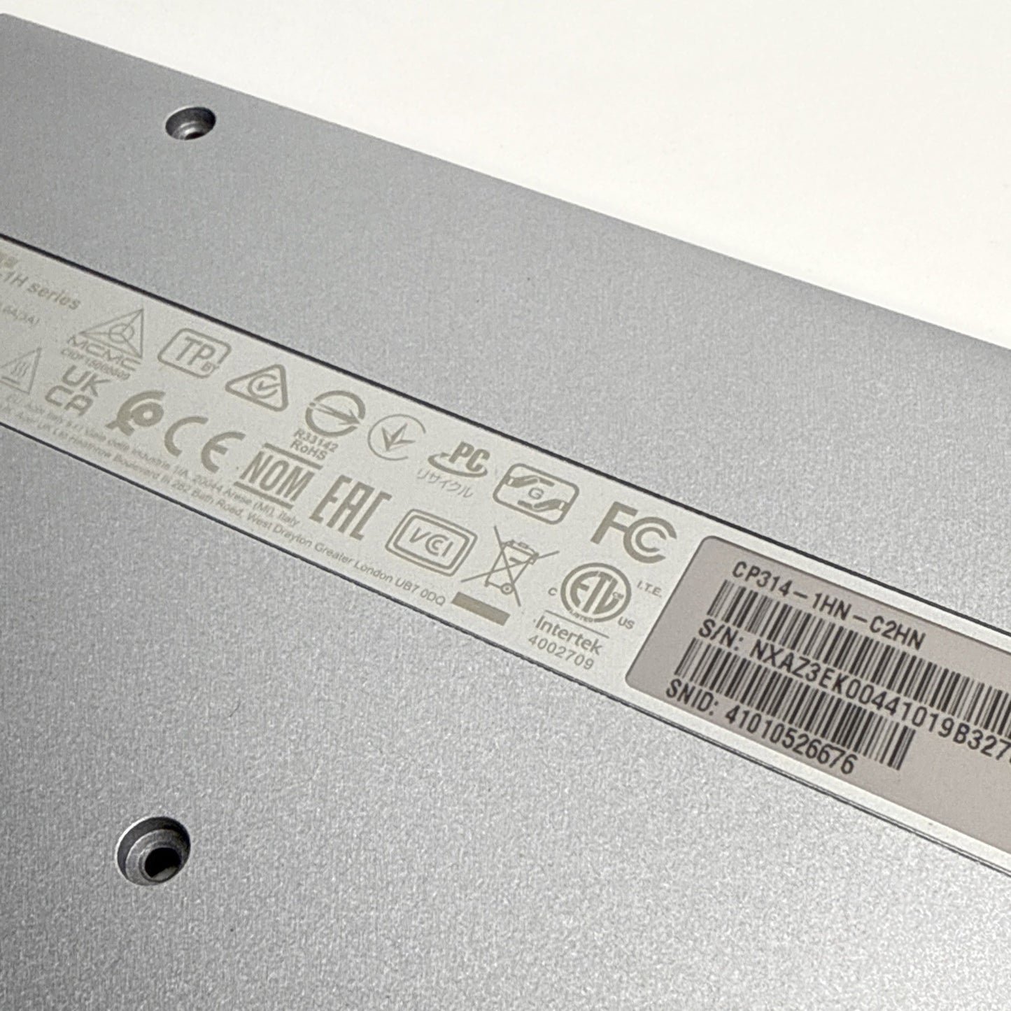 EAZAC001010 Acer 14" Bottom Base Cover Lower Case Chromebook Spin CP314-1H