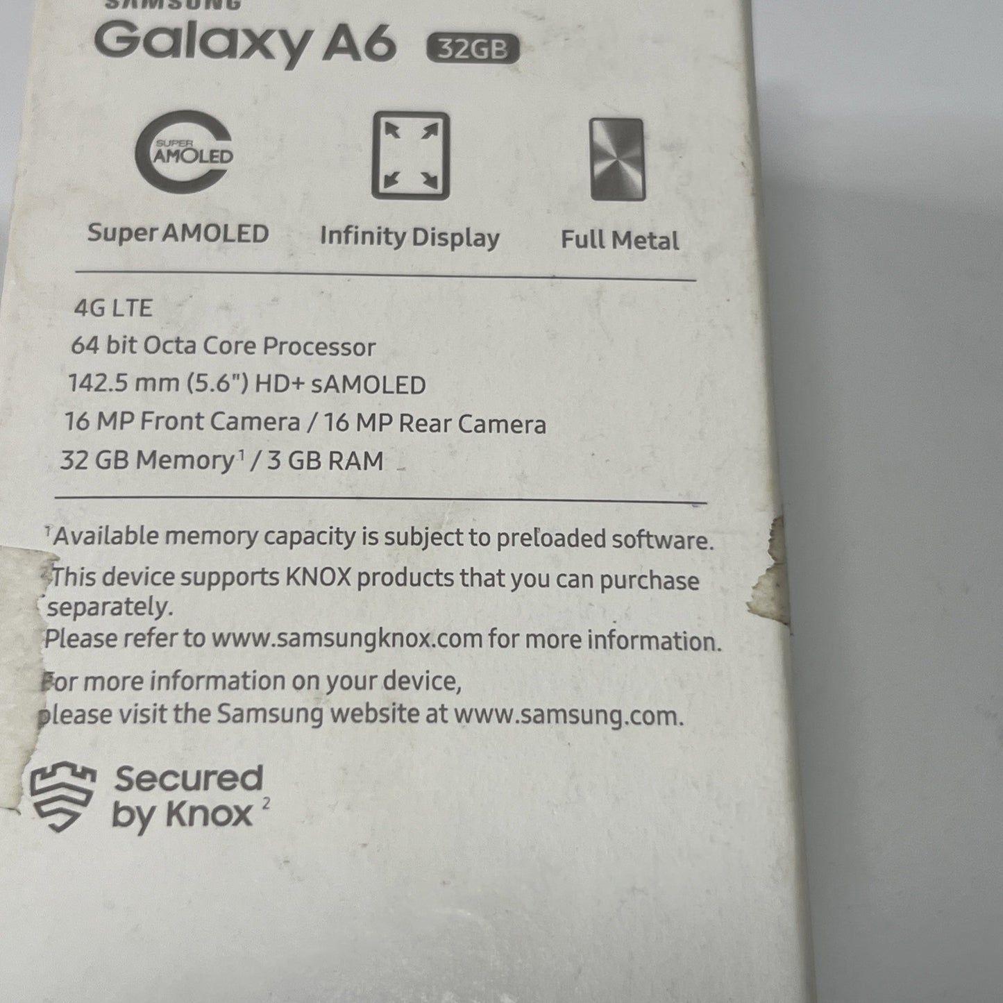 Samsung Galaxy A6 SM-A600 - 32GB - Black (Unlocked) Android Smartphone