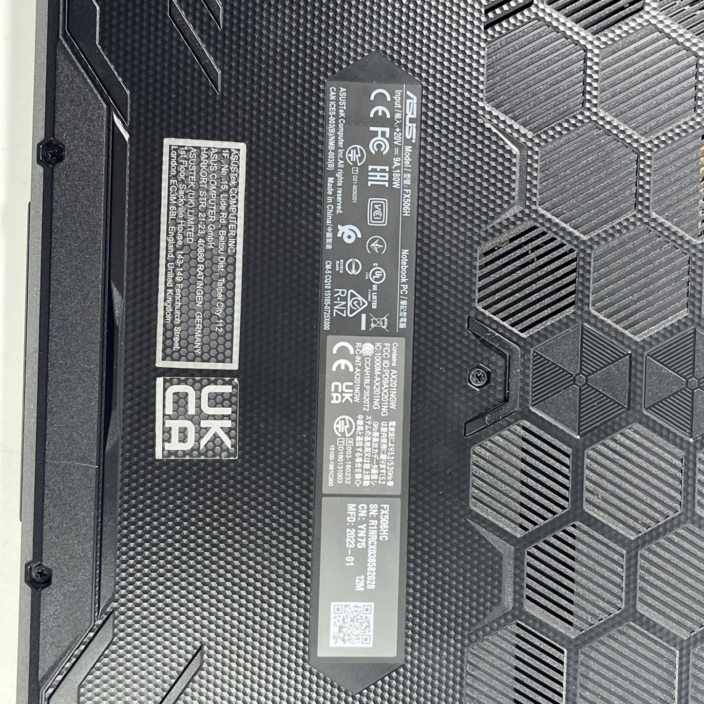 ASUS TUF F15 FX506HC Laptop, i5-11400H, RTX 3050, 144Hz, 512GB SSD, 16GB RAM