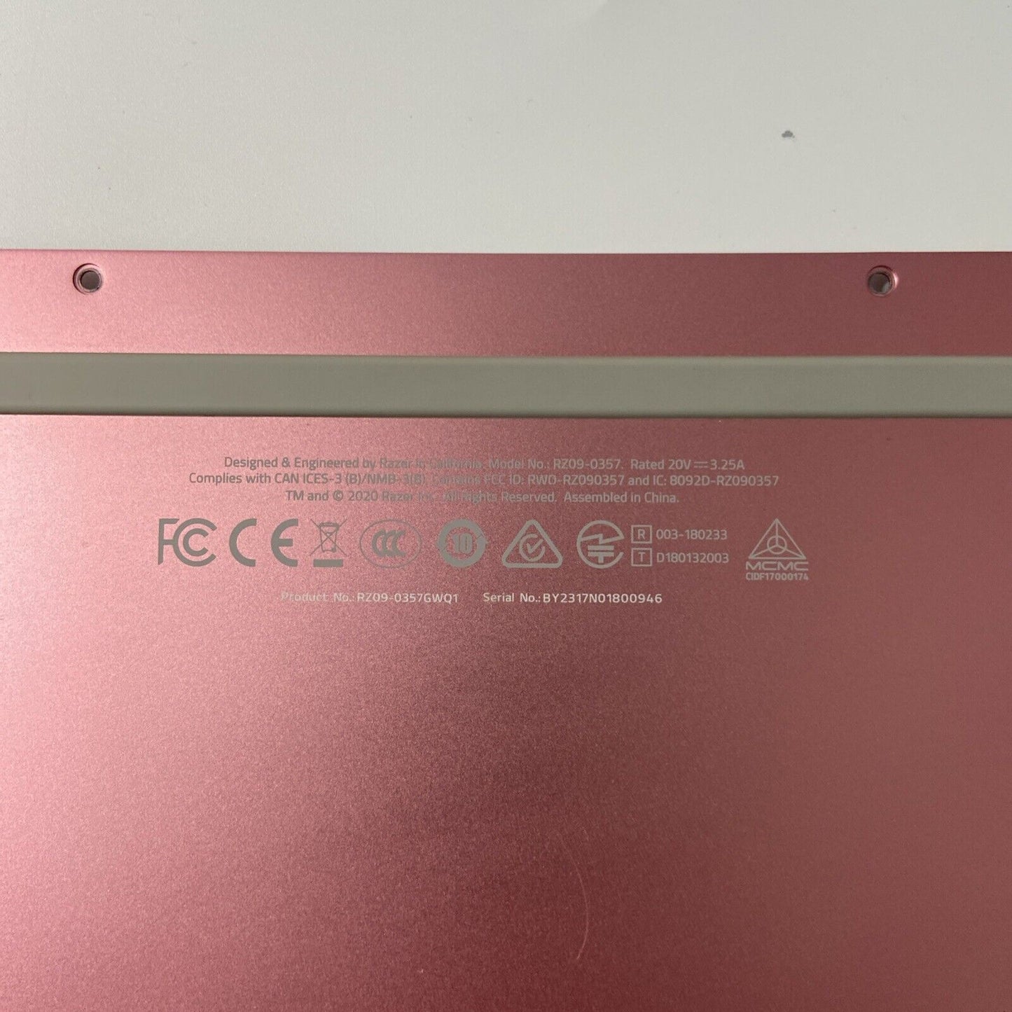 Razer Book 13 RZ09-0357 13.4" Genuine Laptop Base Cover Bottom 13492542 PINK