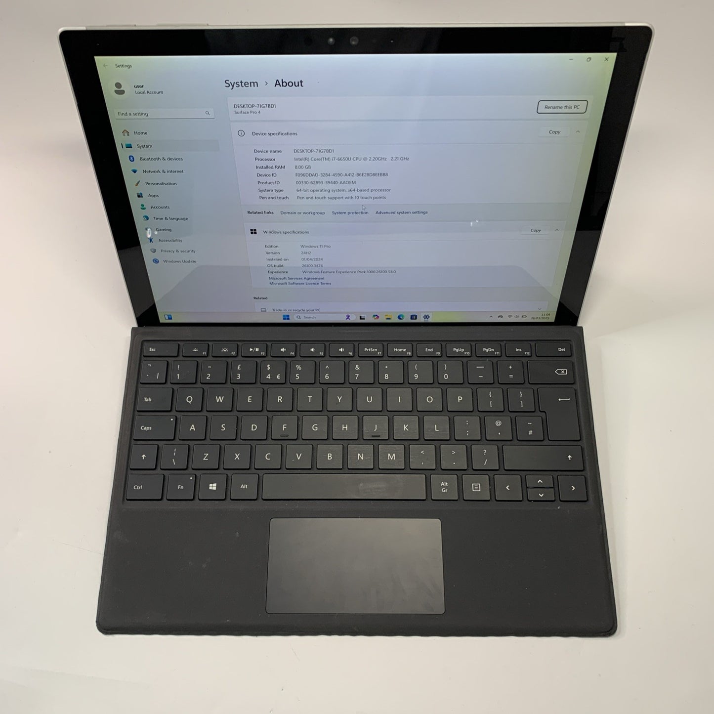 Microsoft Surface Pro 4 12.3 inch Tablet Intel Core i7-6650U 8GB RAM 256GB SSD