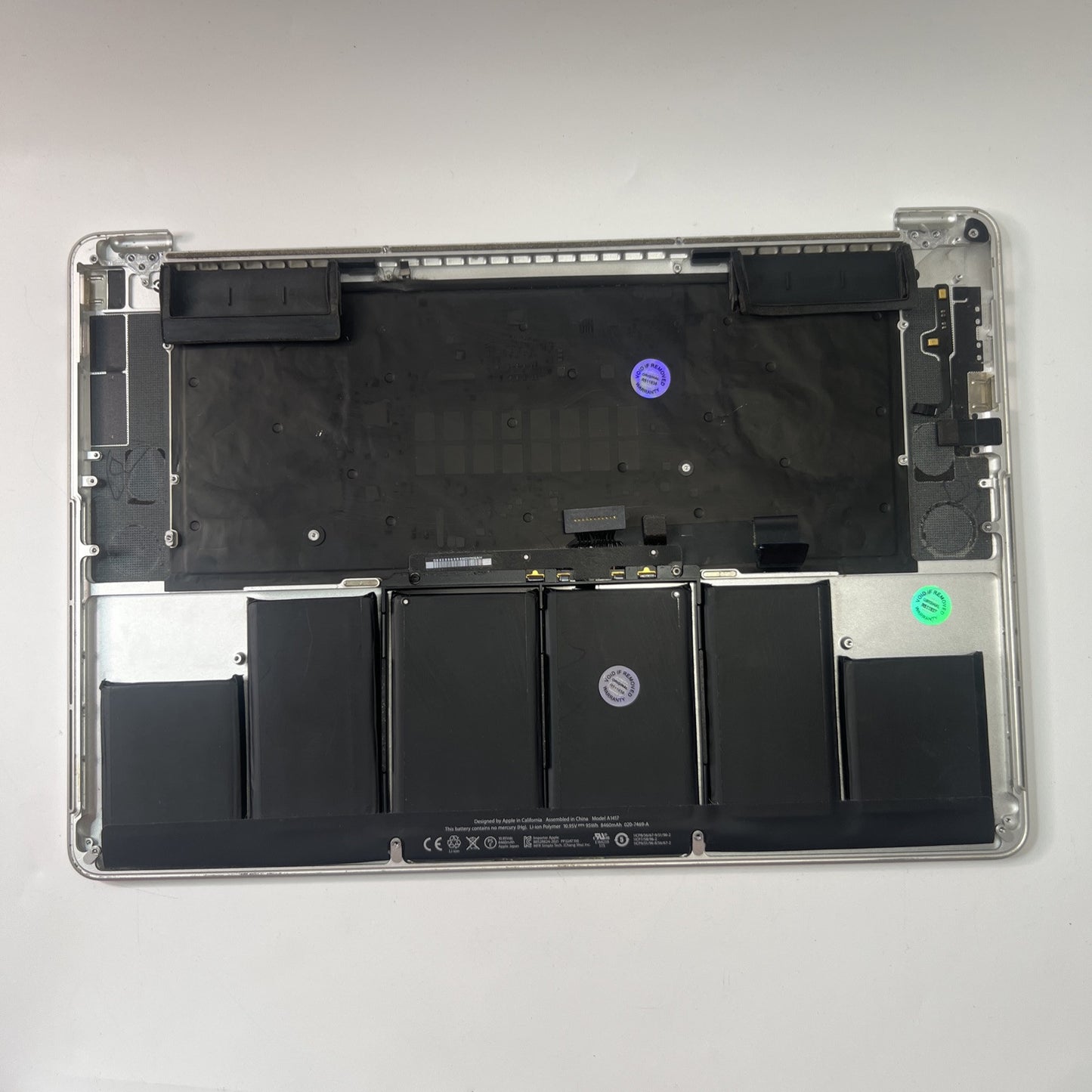 MacBook Pro A1398 15 Mid 2012 Palmrest UK Keyboard Battery Touchpad Silver