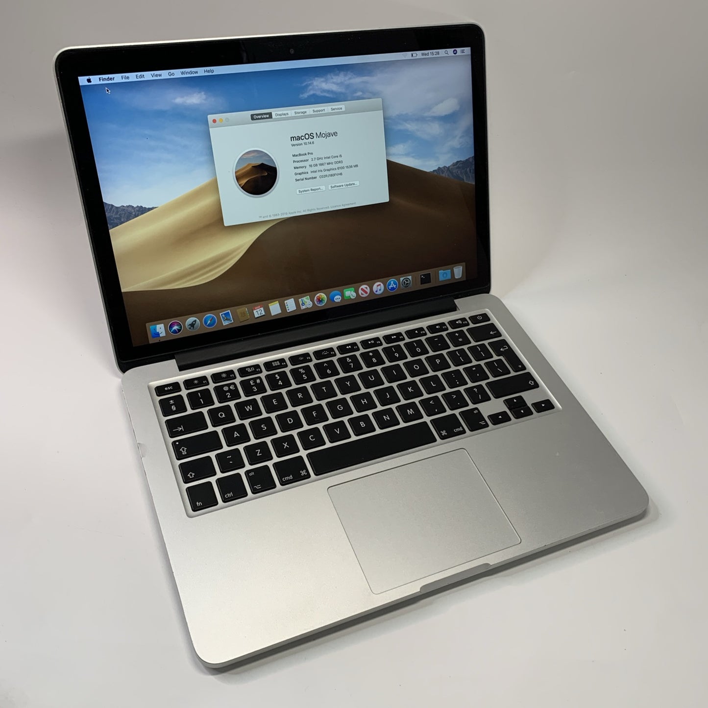Apple MacBook Pro Core i5 2.5 13" Retina 2015 16GB RAM 256GB SSD MacOS Mojave