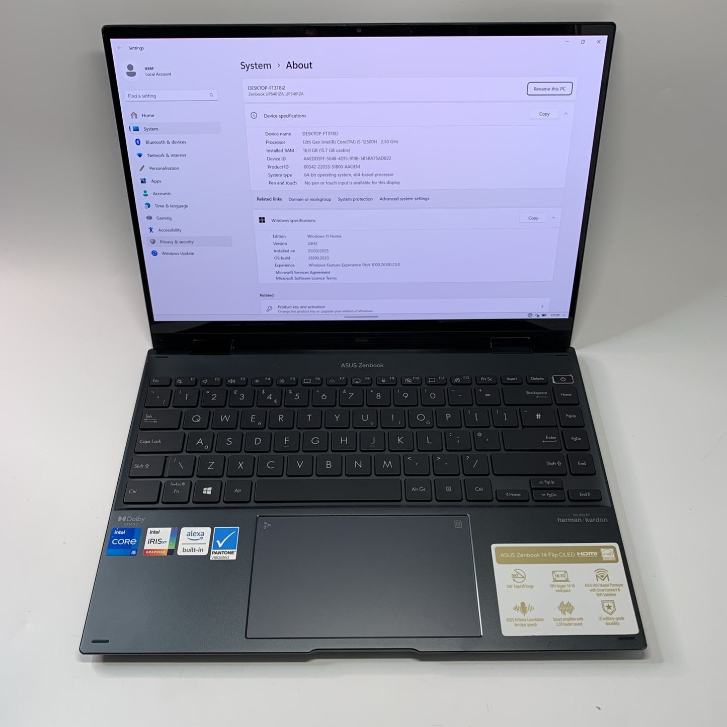 ASUS Zenbook UP5401ZA 14" Flip OLED Touchscreen 2in1 i5-12500H 16GB 512GB SSD