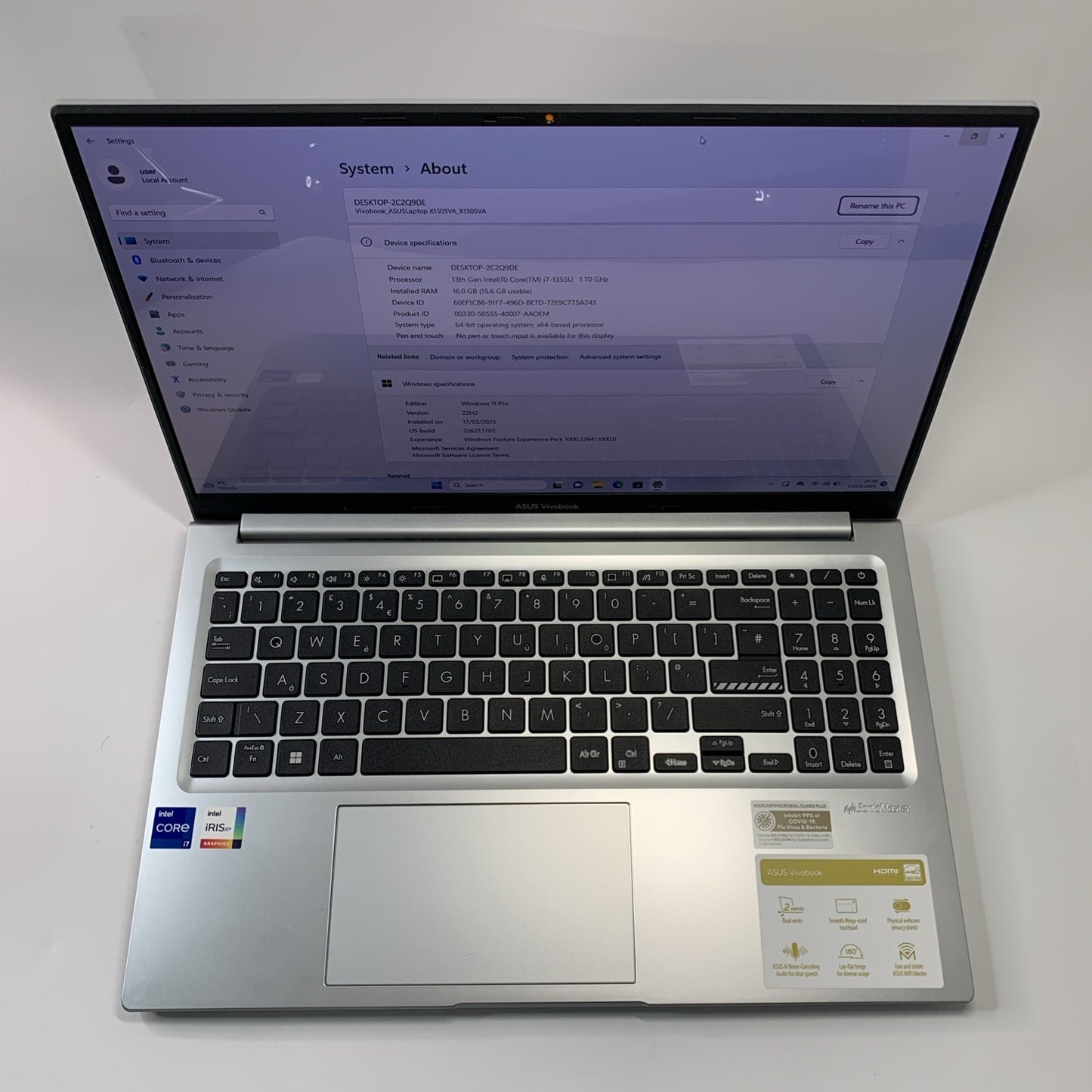 ASUS VivoBook X1504VA 15.6’’ OLED Core i7-1355U 16GB RAM 1TB SSD Win 11 Grade B