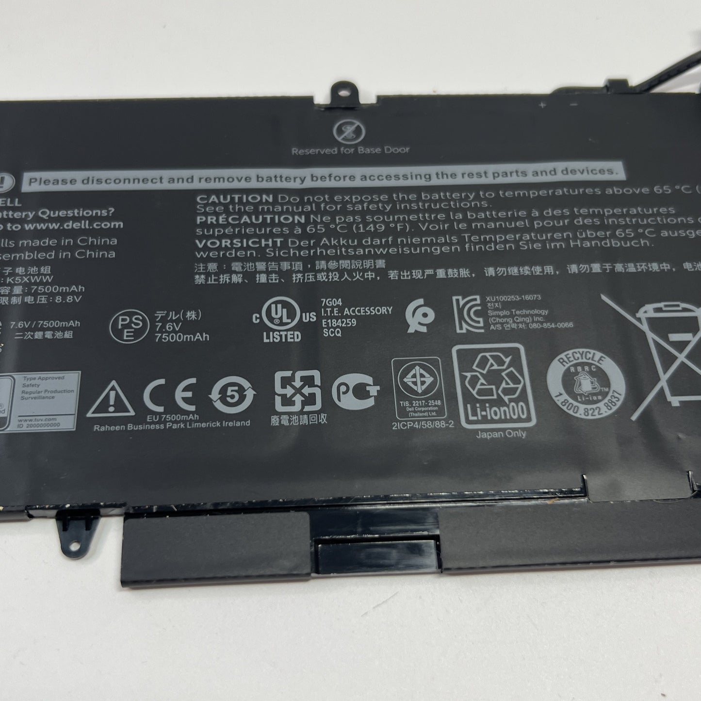 GENUINE DELL LATITUDE 5289 7389 7390 BATTERY K5XWW 7.6V (EXCELLENT)