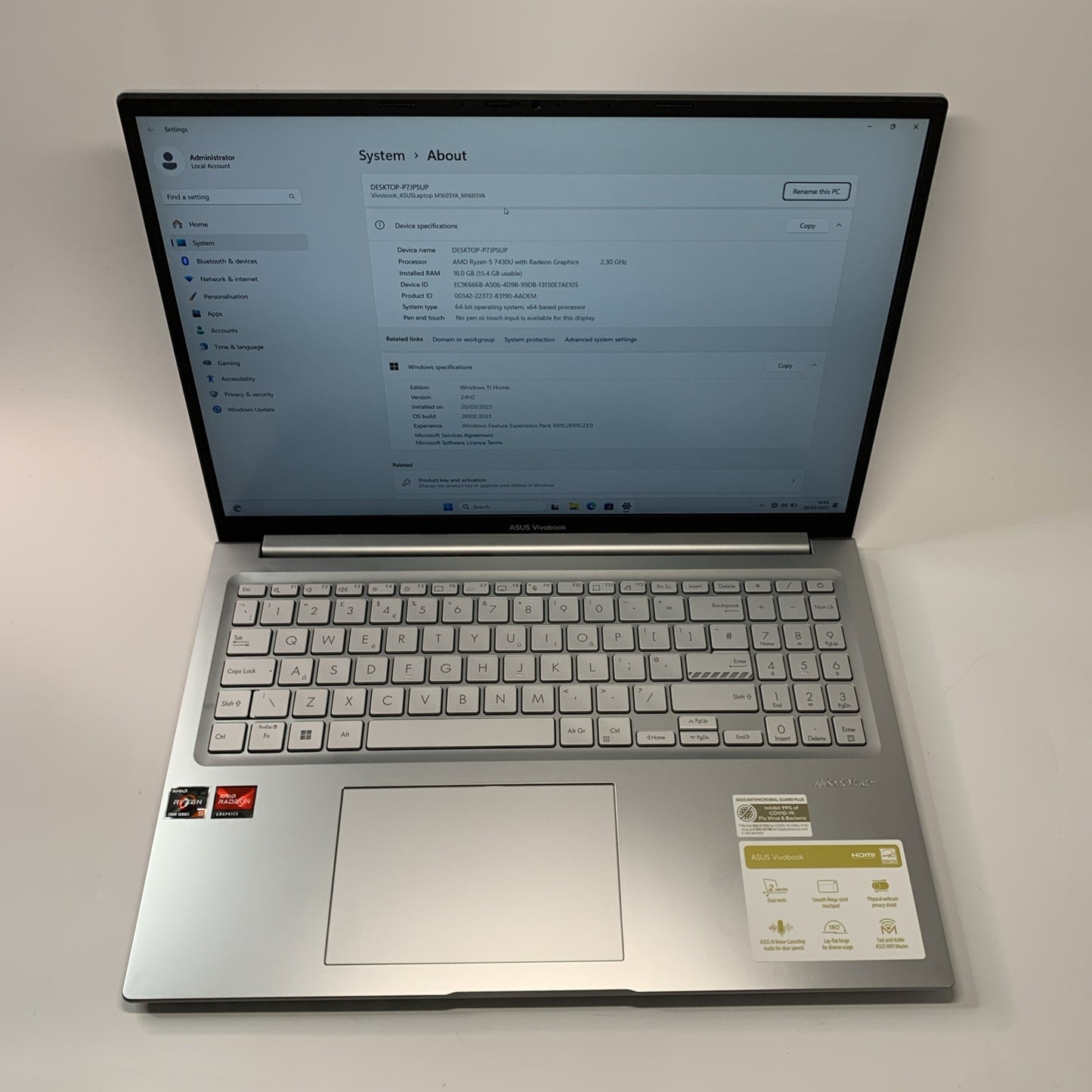 ASUS Vivobook M1605YA 16.0" Laptop AMD Ryzen 5-7430U 16GB RAM 1TB Windows 11