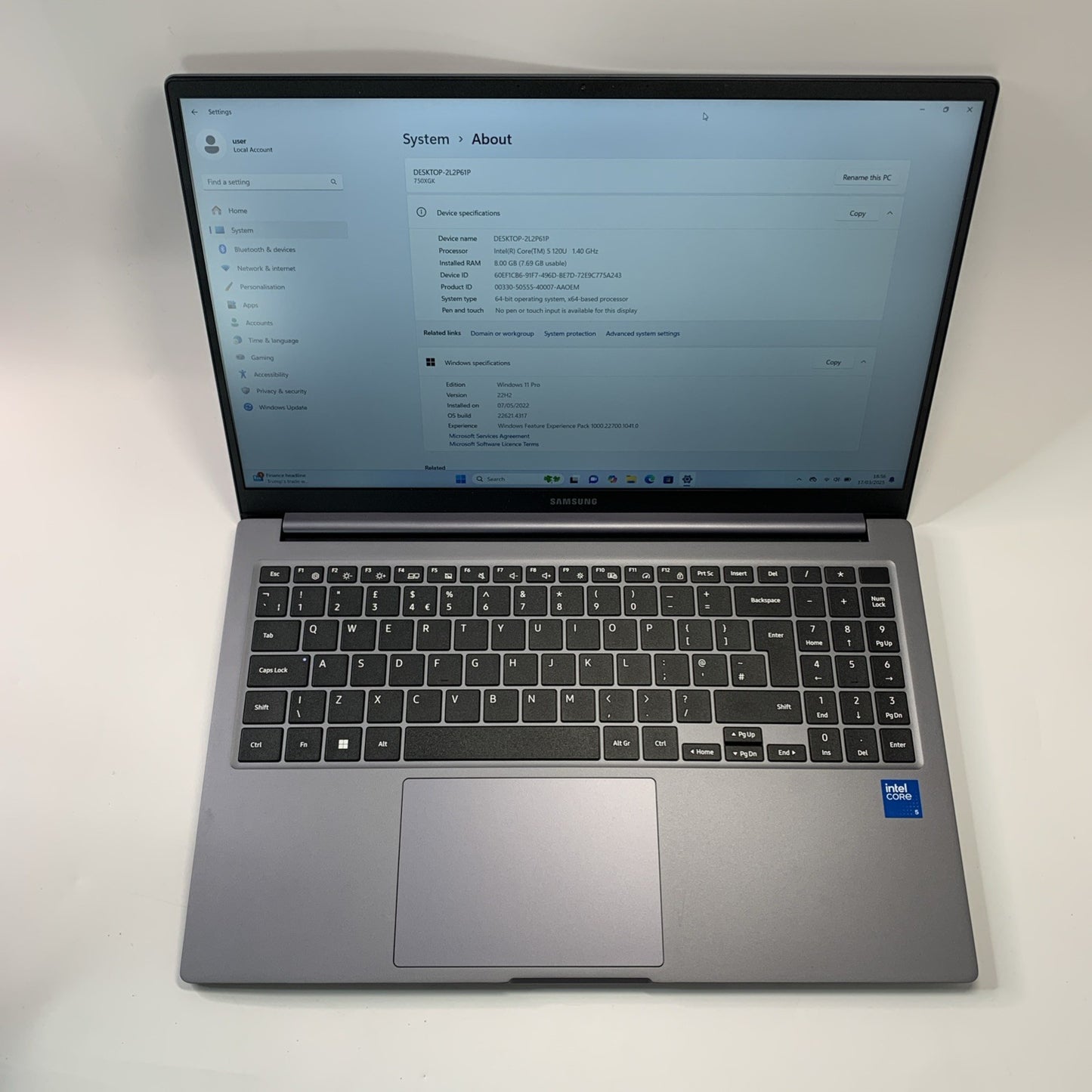 SAMSUNG Galaxy Book4 15.6" Laptop Intel Core 5 512GB SSD 8GB RAM Win 11 Grade A