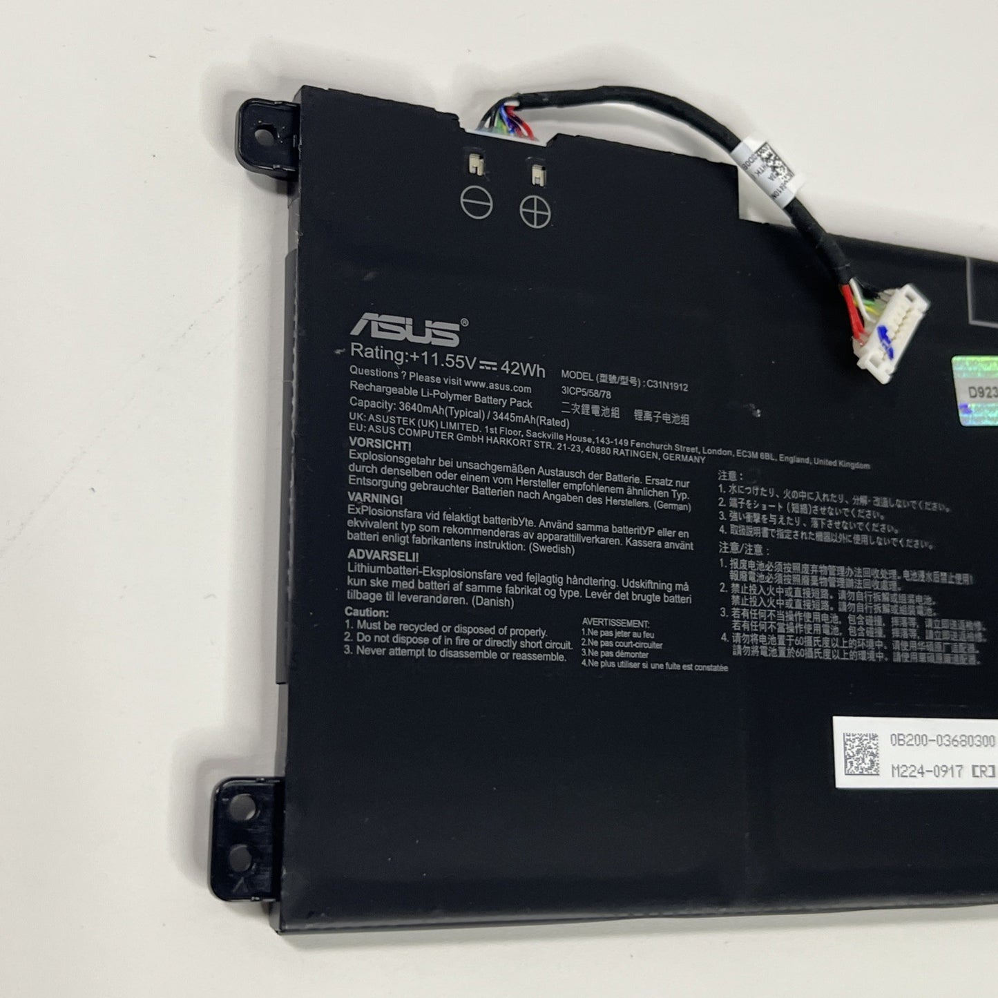 Genuine Asus C31N1912 Laptop Battery for L410M Series. GOOD Health.