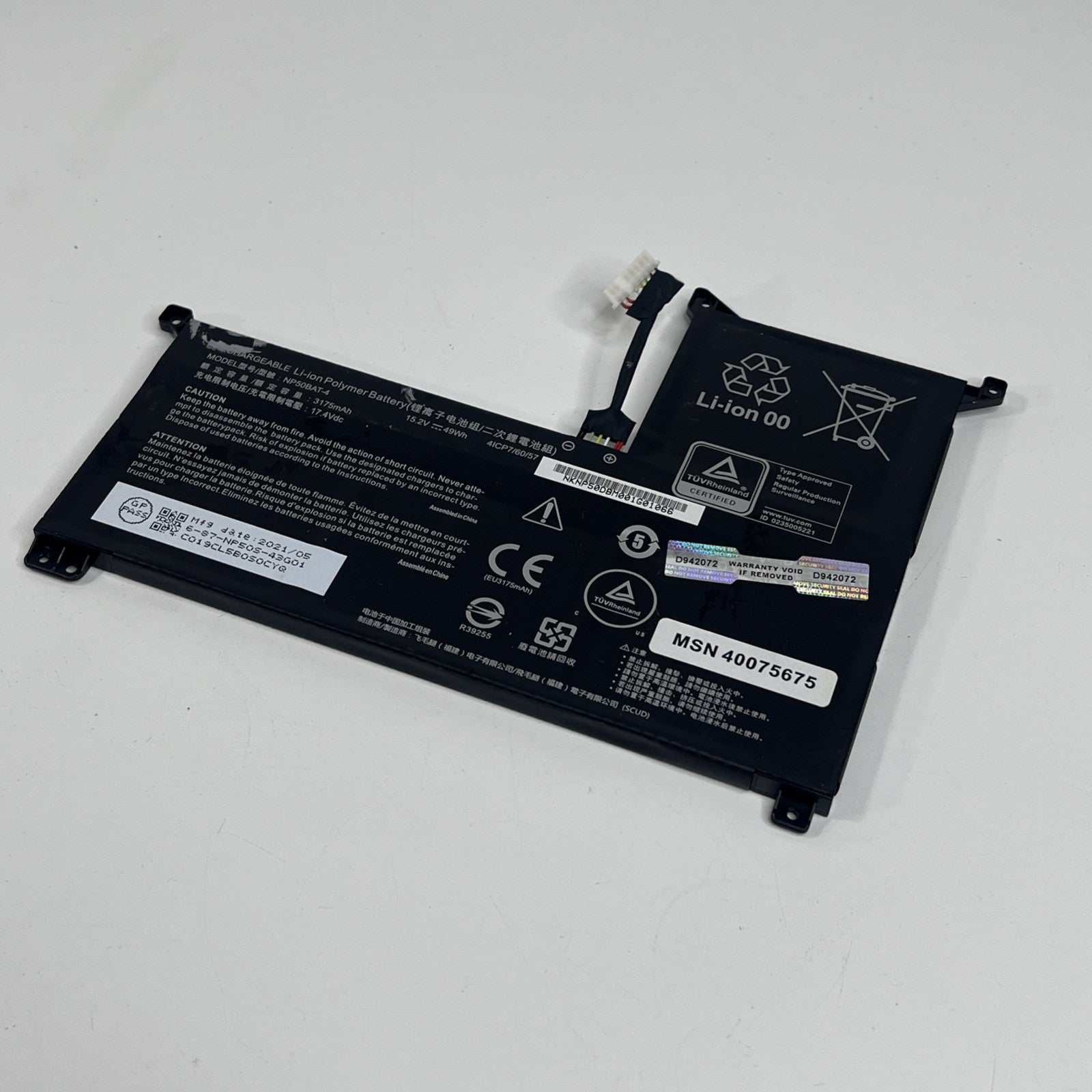 Genuine NP50BAT-4 Laptop Battery For Medion Eraser E10 Very Good Condition.