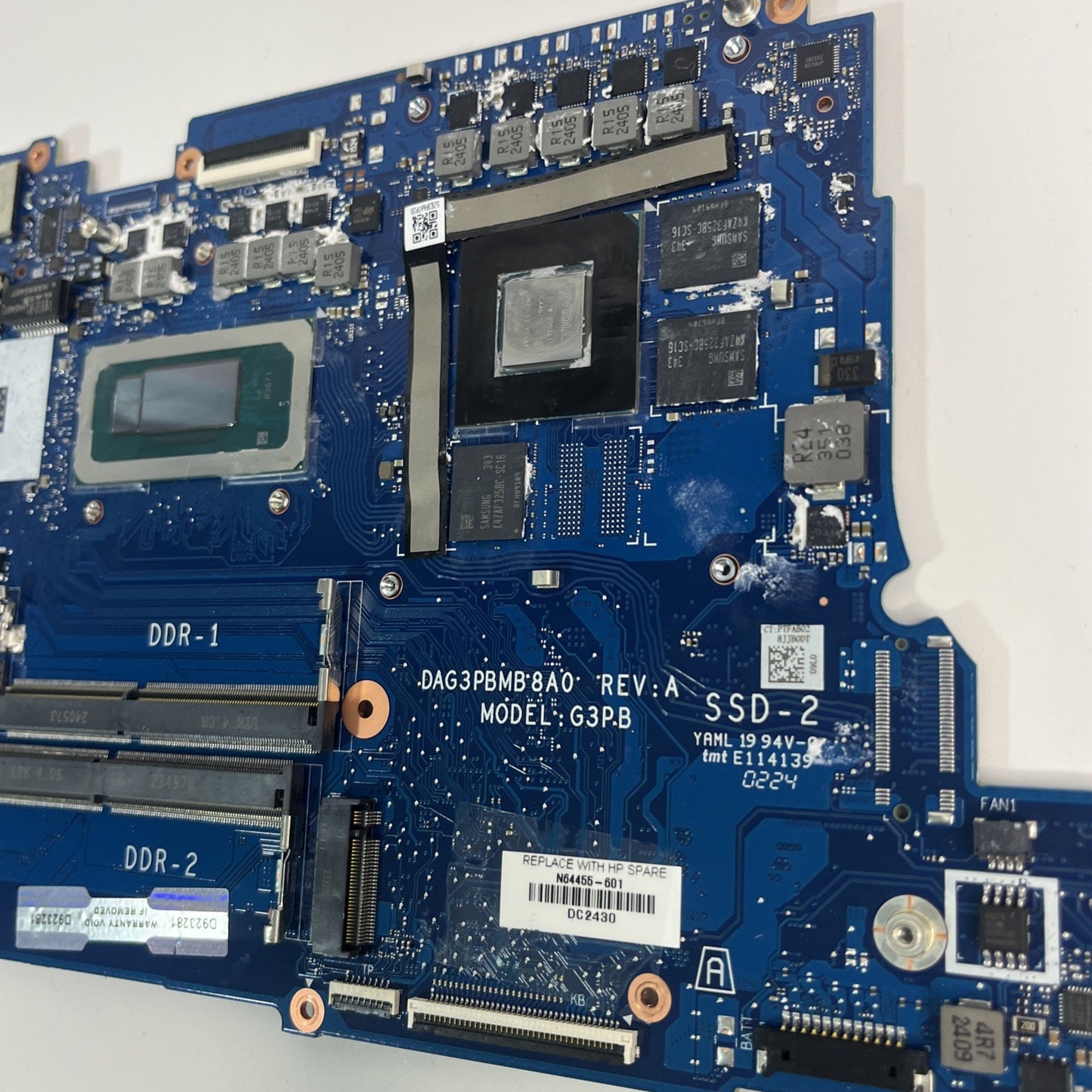 Genuine Black HP Victus 15-fa1003sa Motherboard I7-12650H , Rtx 4050. No Power