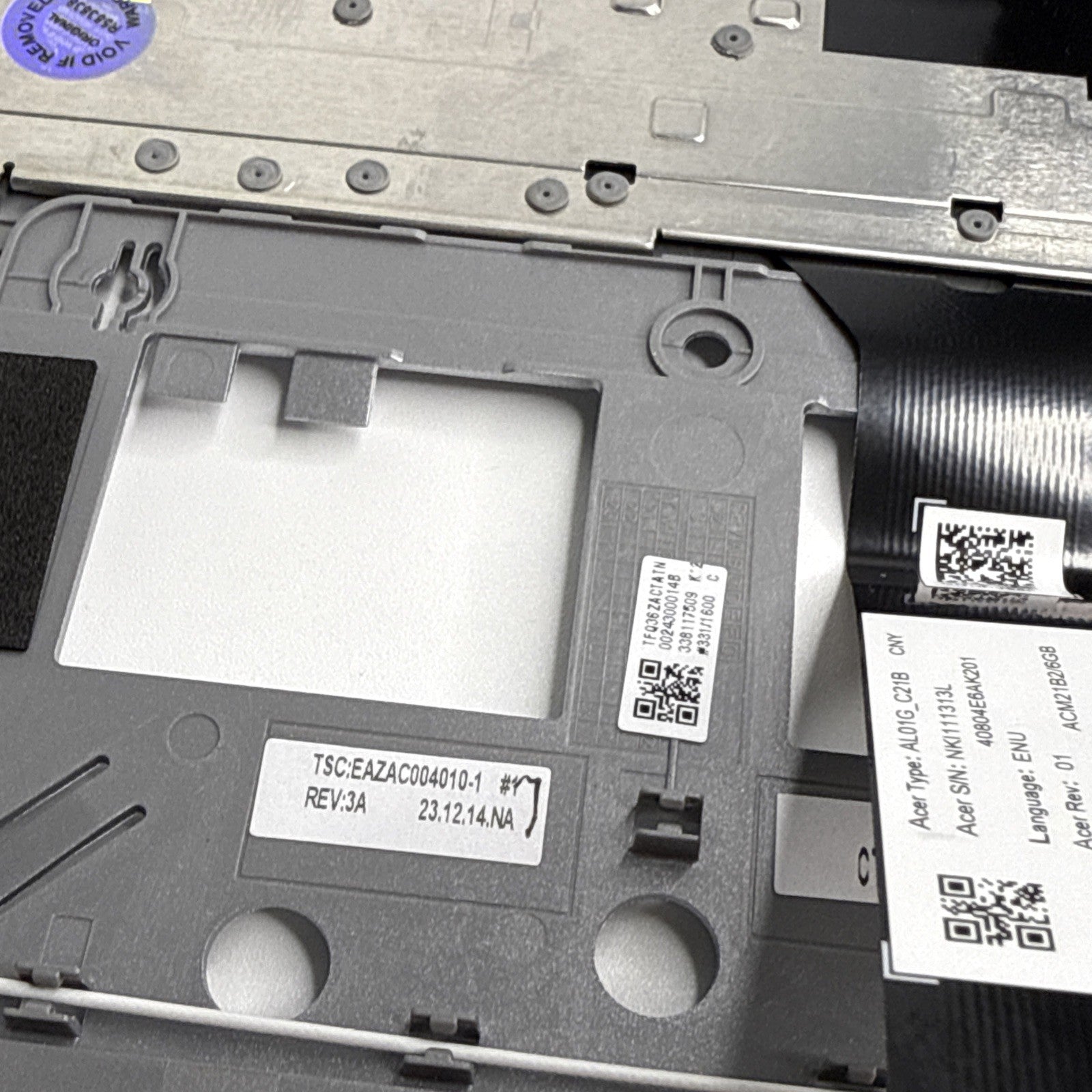 Acer Chromebook Spin 314 CP314-1H Palmrest Assembly UK Keyboard Silver EAZAC0040