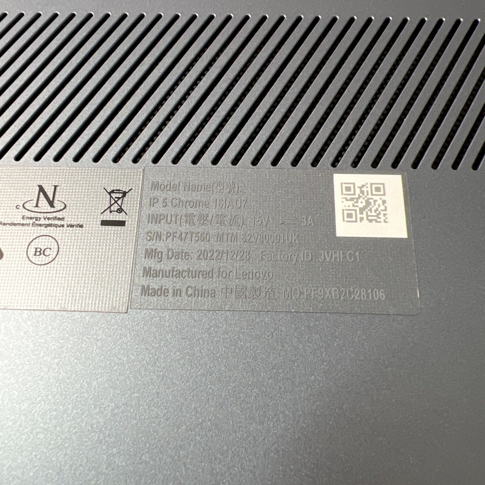Lenovo IdeaPad 5 Chrome 16IAU7 Base Bottom Cover Blue  AP2RS000100