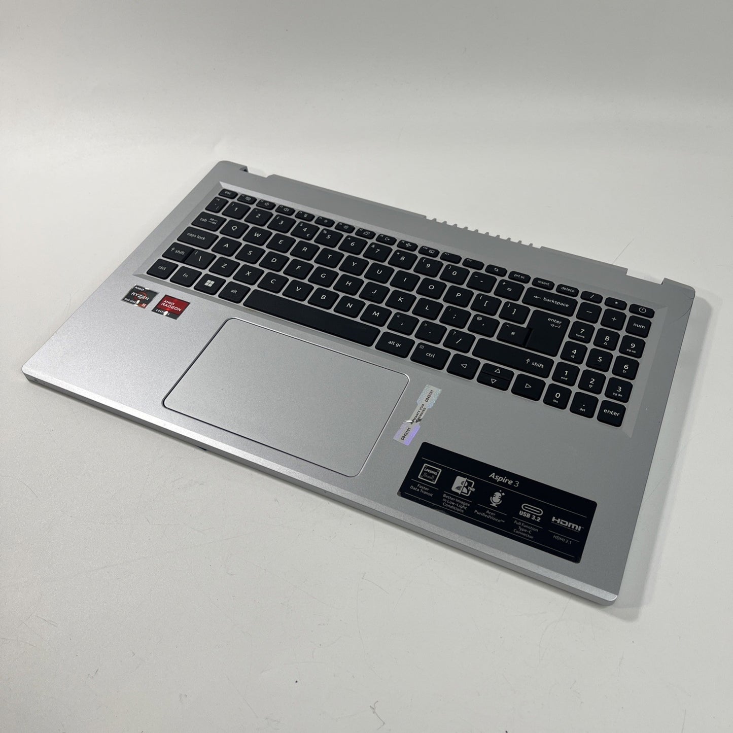 Sliver Acer Aspire 3 A315-24P Palmrest Cover UK Keyboard & Touchpad. Bit Cracked