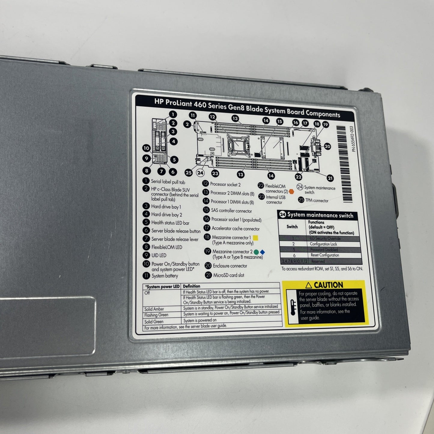 HP ProLiant BL460c Gen8 G8 2x six-Core E5-2640 XEON 2.5GHz 48G RAM.No Hard Drive