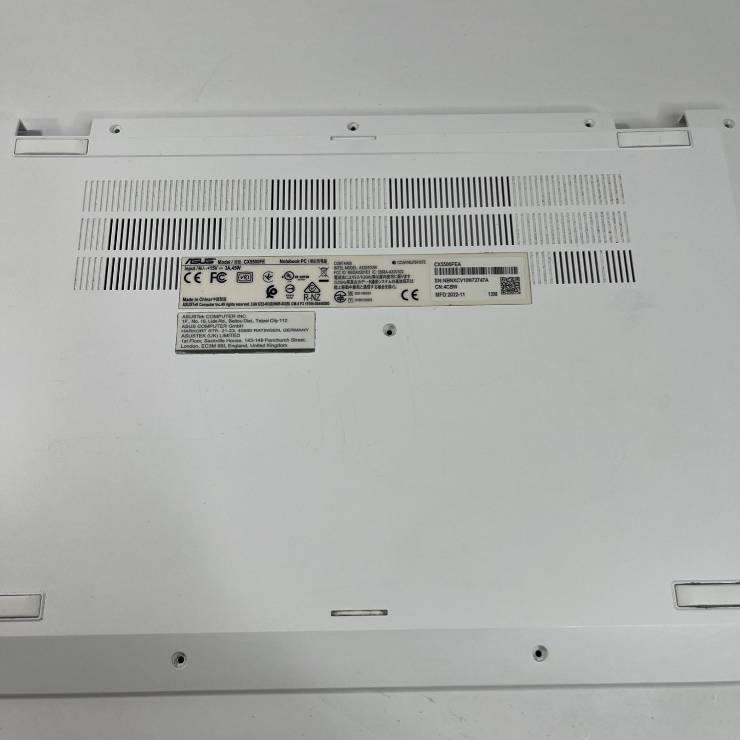 Genuine Asus Chromebook CX5500FE Base Bottom Cover 13N1-BRA0221