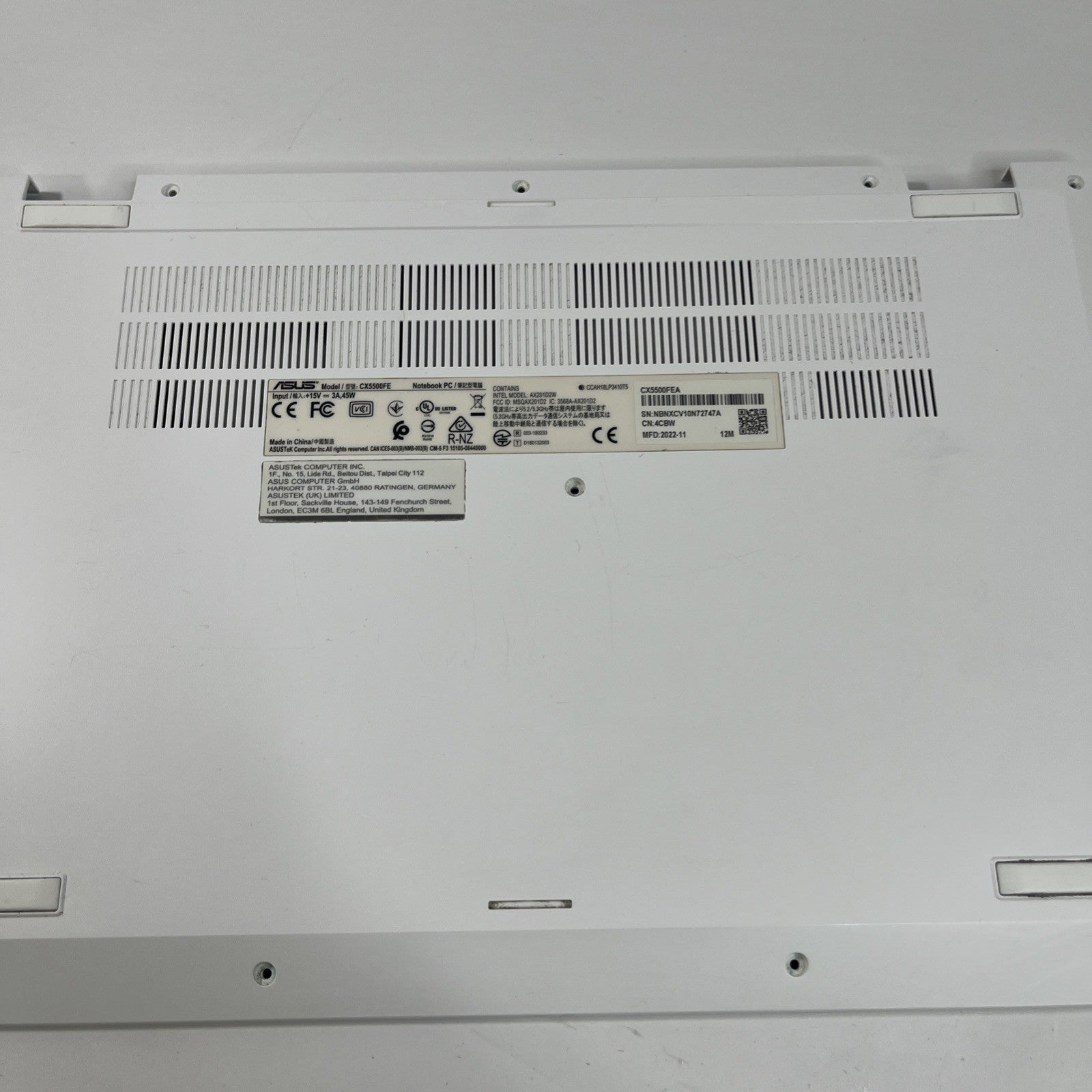 Genuine Asus Chromebook CX5500FE Base Bottom Cover 13N1-BRA0221