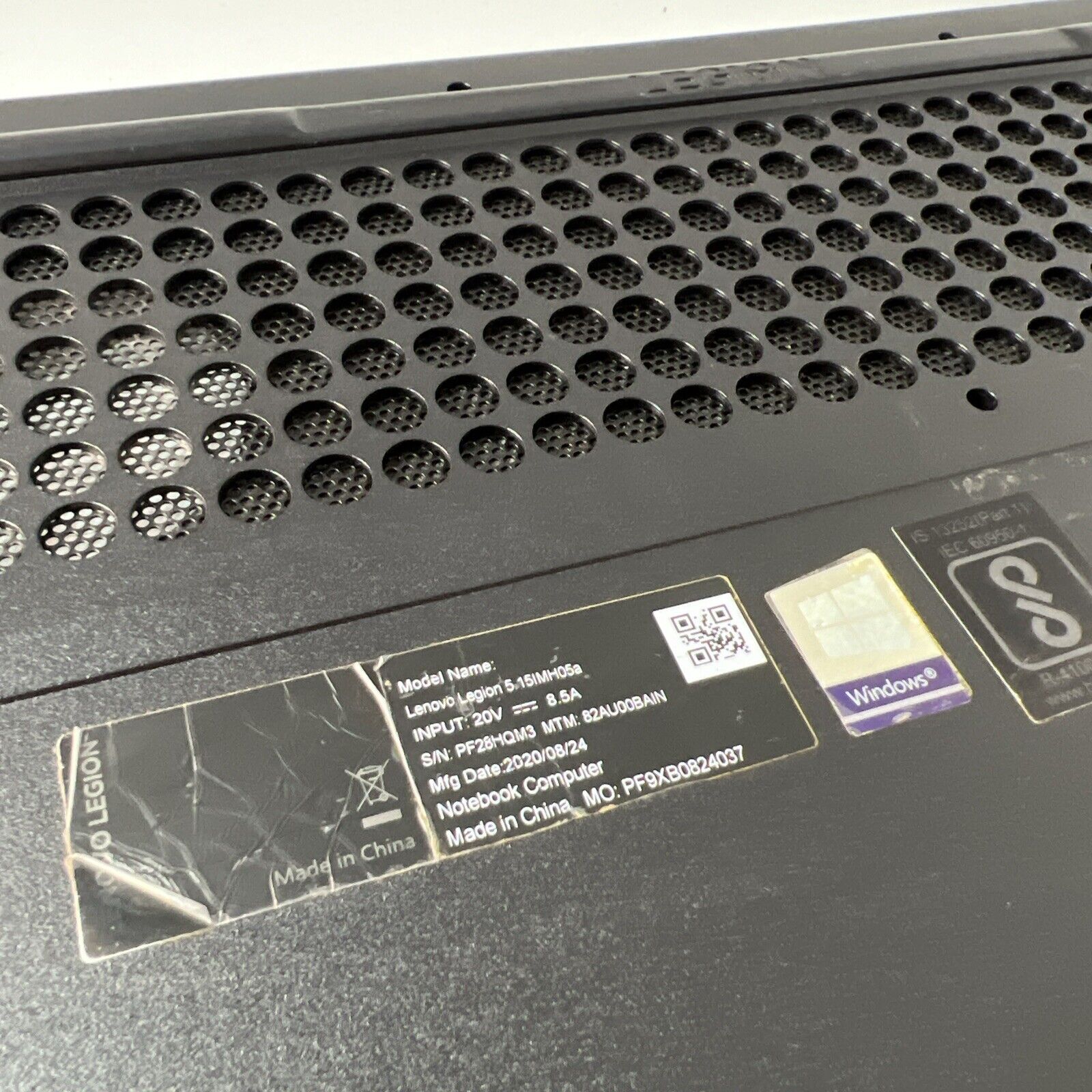 Lenovo Legion 5 15IMH05A Bottom Base Cover Case AP1HV000800 Black GENUINE