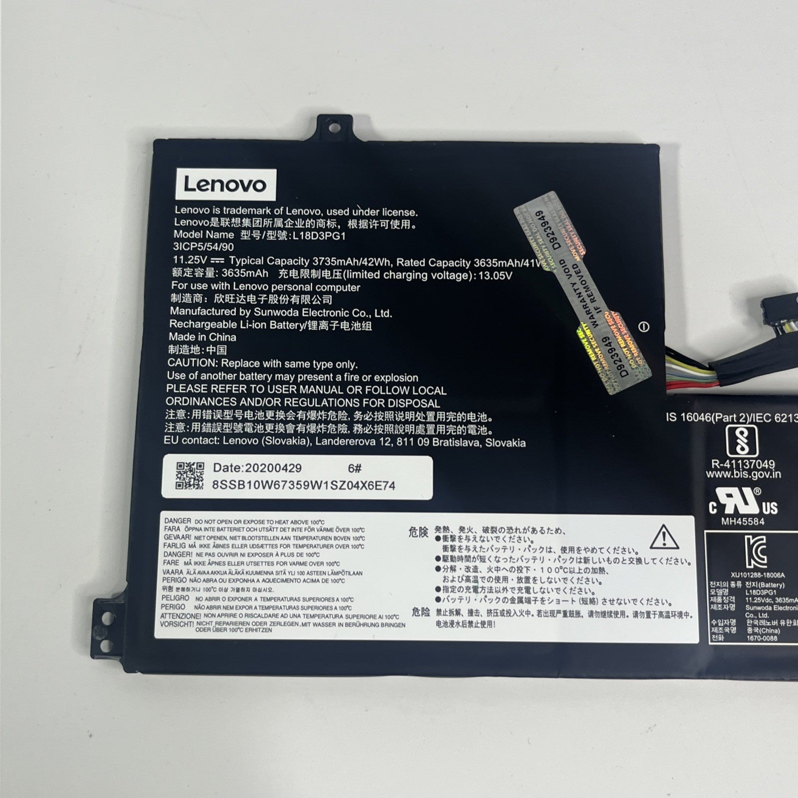 L17L3PB0 L18D3PG1 Battery for Lenovo 100E 500E Chromebook C340-11 S340-14 Serie