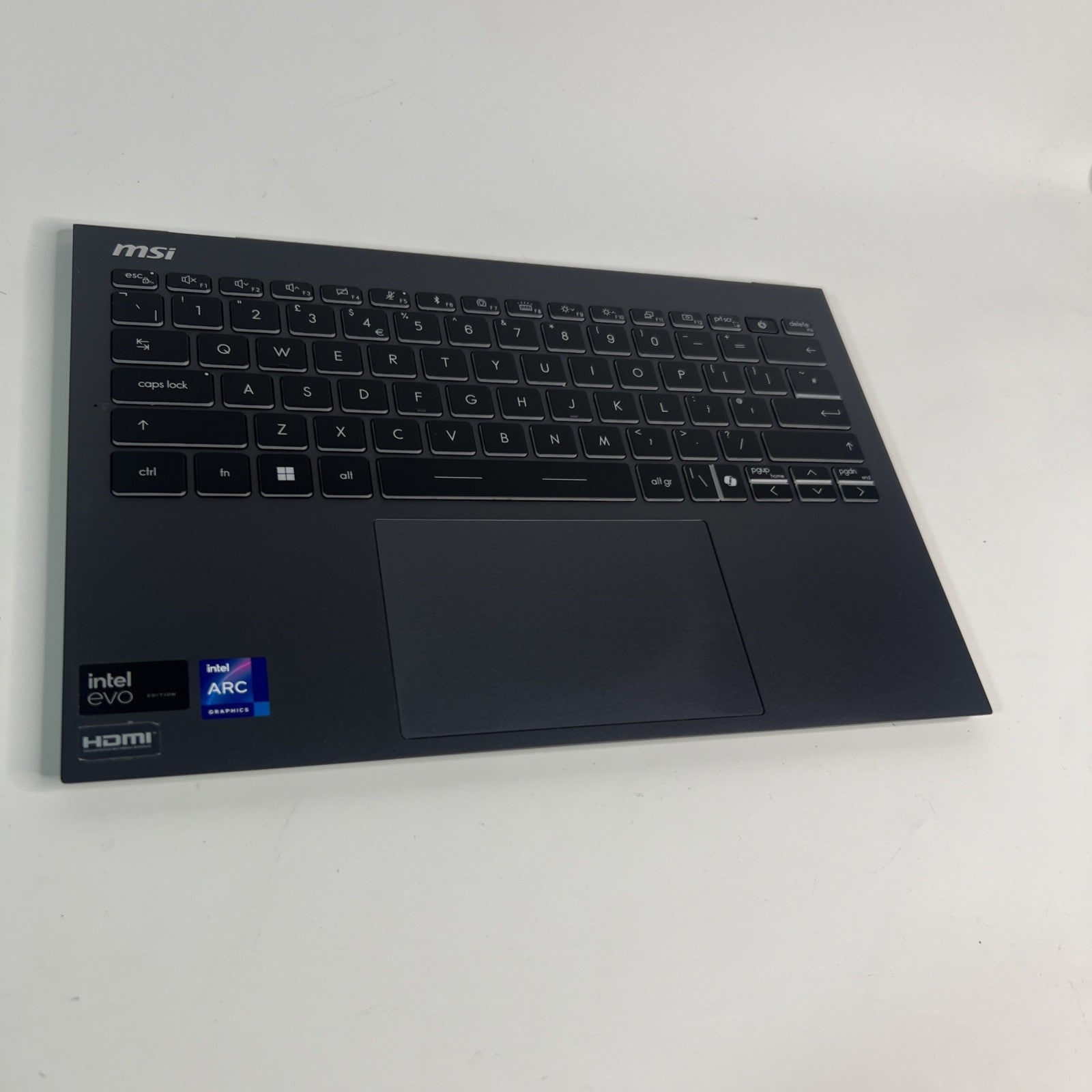 MSI Prestige 13 AI Evo A1MG Palmrest / Top Case Assembly- UK Keyboard – Grade B