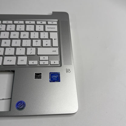 HP Chromebook 14A-NA0001sa Palmrest Cover Keyboard UK Sliver Speakers Genuine