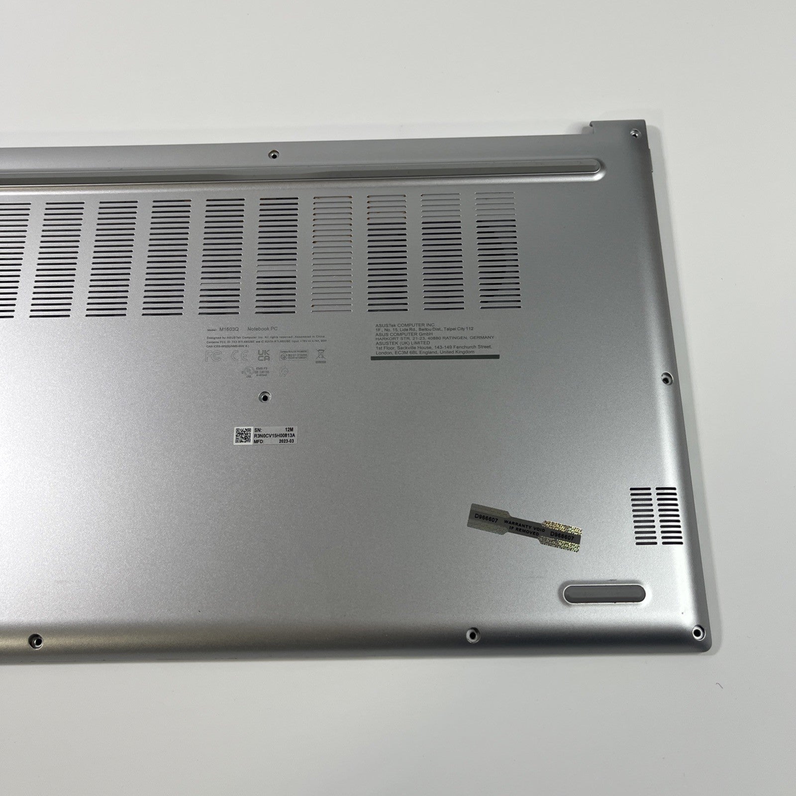 Genuine Silver Asus Vivobook 16 M1603Q bottom base 13N1-FDA0A11