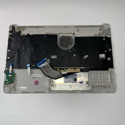 Genuine HP 15S-FQ 15S-EQ Complete Palmrest Cover UK Keyboard Silver L63578-031
