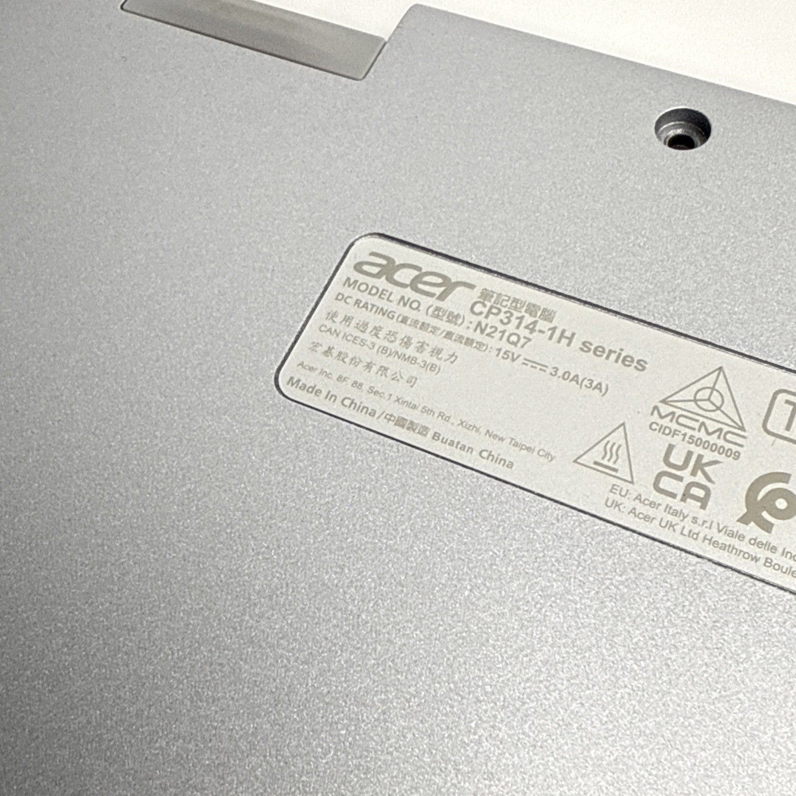 EAZAC001010 Acer 14" Bottom Base Cover Lower Case Chromebook Spin CP314-1H