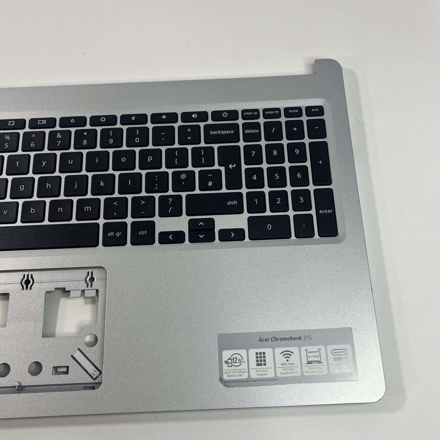 Genuine Acer Chromebook CB315-3H Palmrest And Keyboard Silver