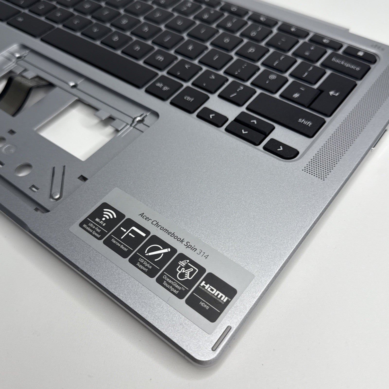 Acer Chromebook Spin 314 CP314-1H Palmrest Assembly UK Keyboard Silver EAZAC0040