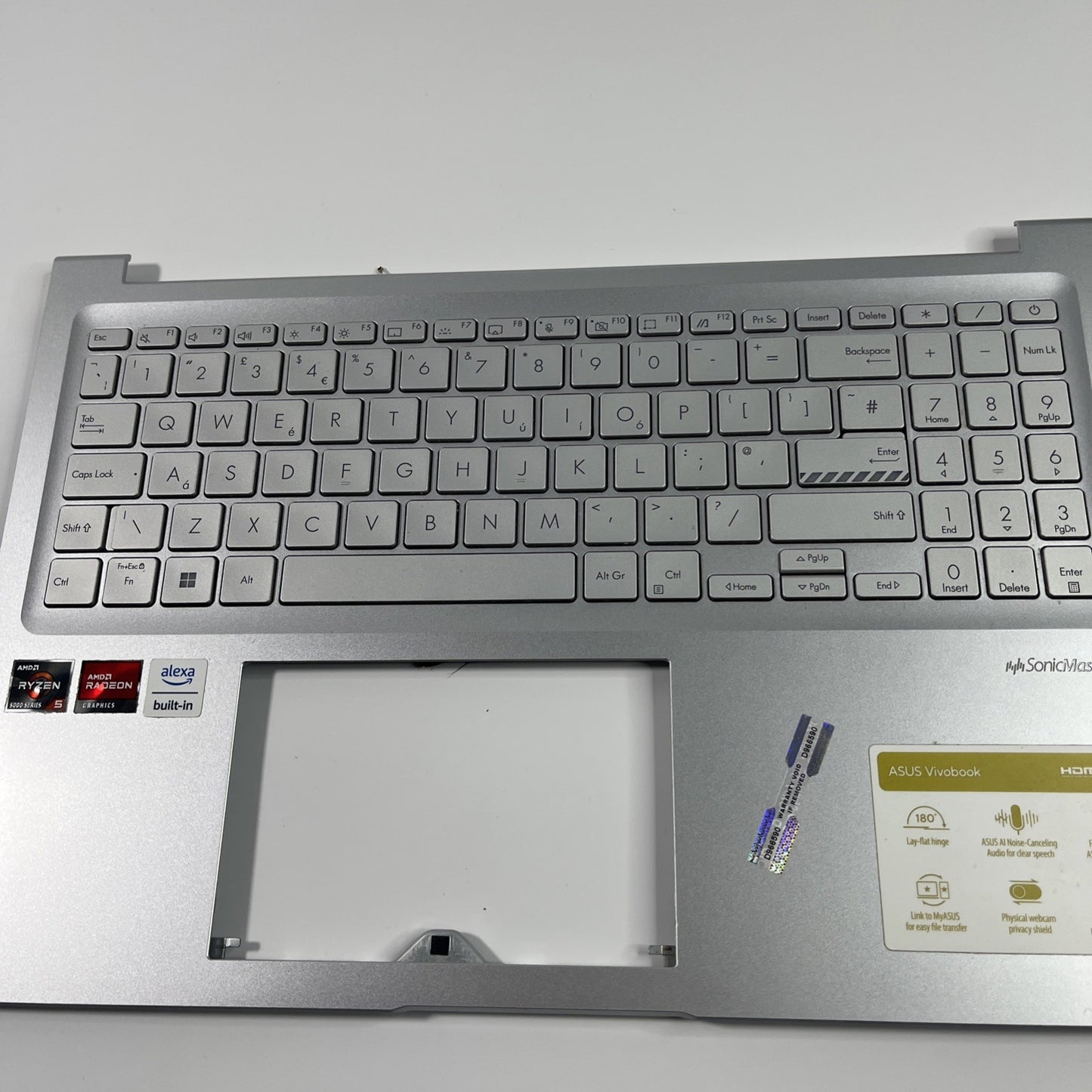 Genuine Silver ASUs vivobook 16 m1603QA palmrest And Keyboard 13N1-FBM0311