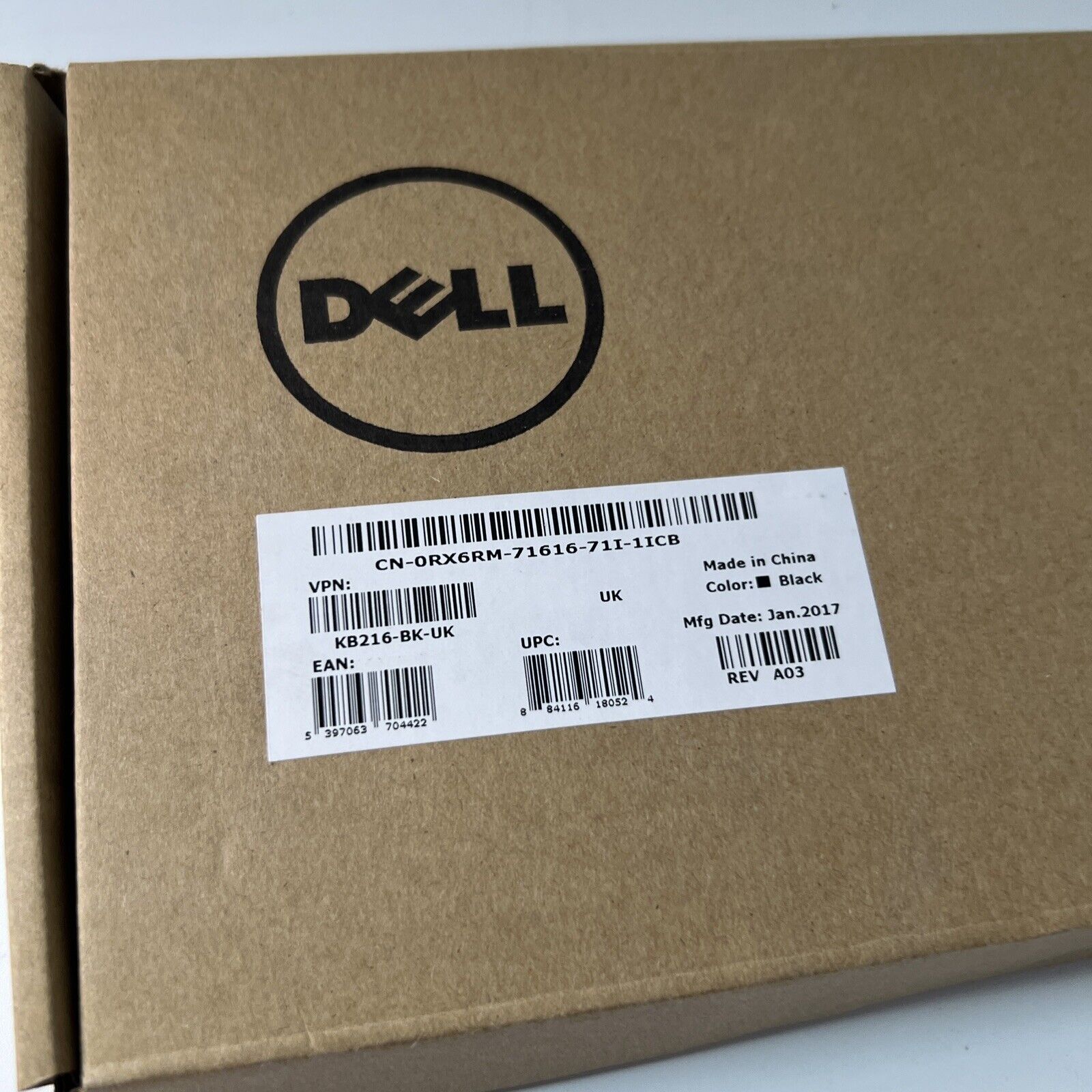 Dell Keyboard UK Layout USB-Wired Black 0RX6RM KB216t Opened Never Used
