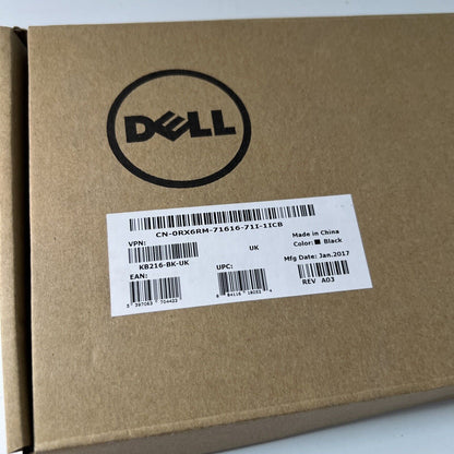 Dell Keyboard UK Layout USB-Wired Black 0RX6RM KB216t Opened Never Used