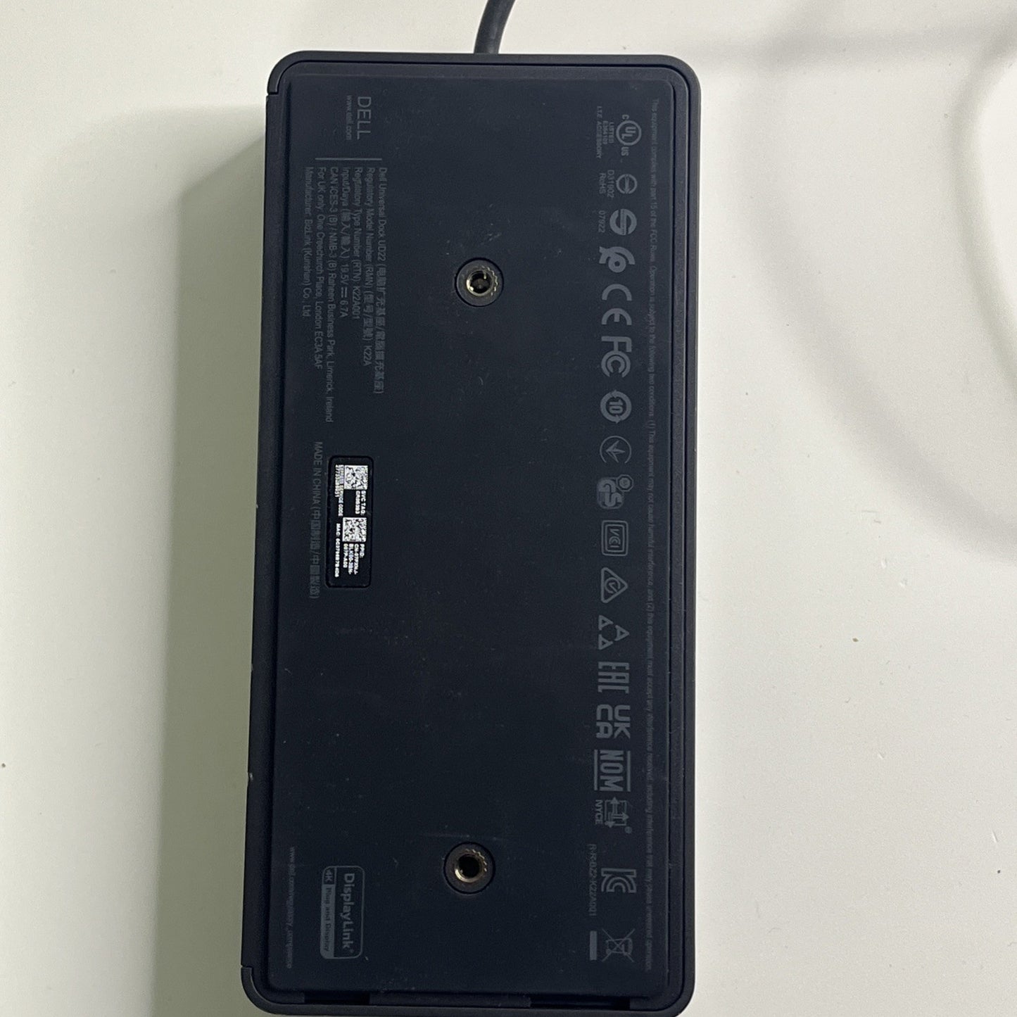 Dell UD22 Universal Docking Station K22A001 Comes With Power Supply