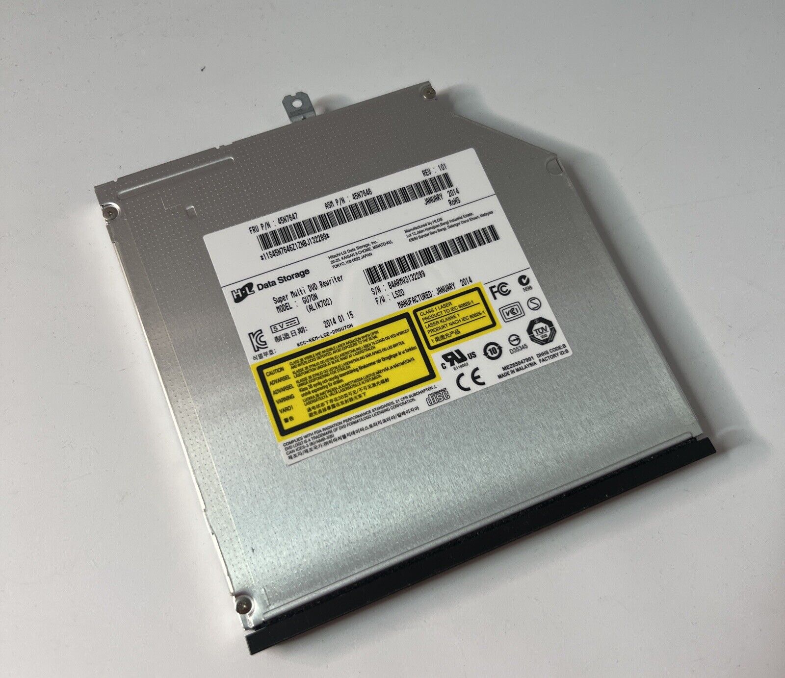 Slim Optical Drive, Slim-Line SATA, Super Multi DVD Re-Writer  Model : GU70N