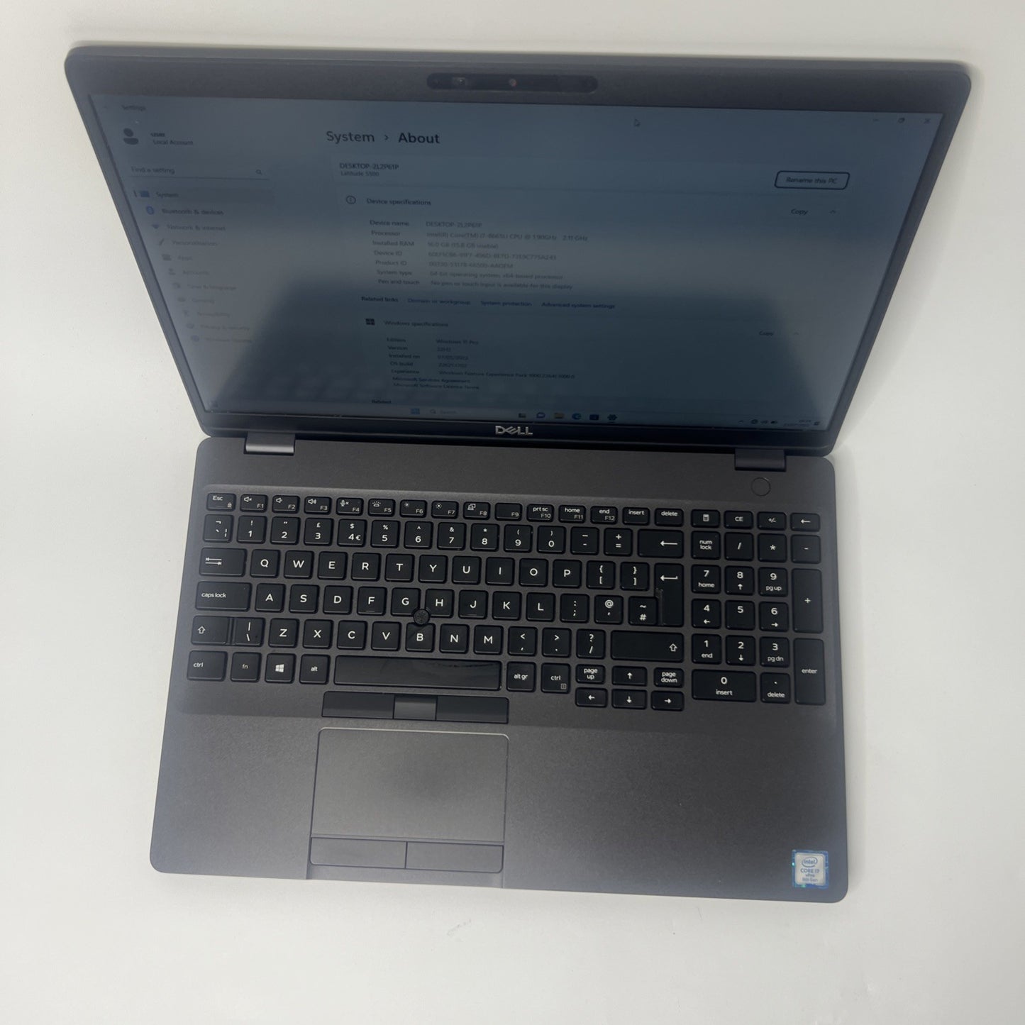 Dell Latitude 5500 Laptop  Core  i7-8665U 16GB RAM 256GB SSD Windows 11