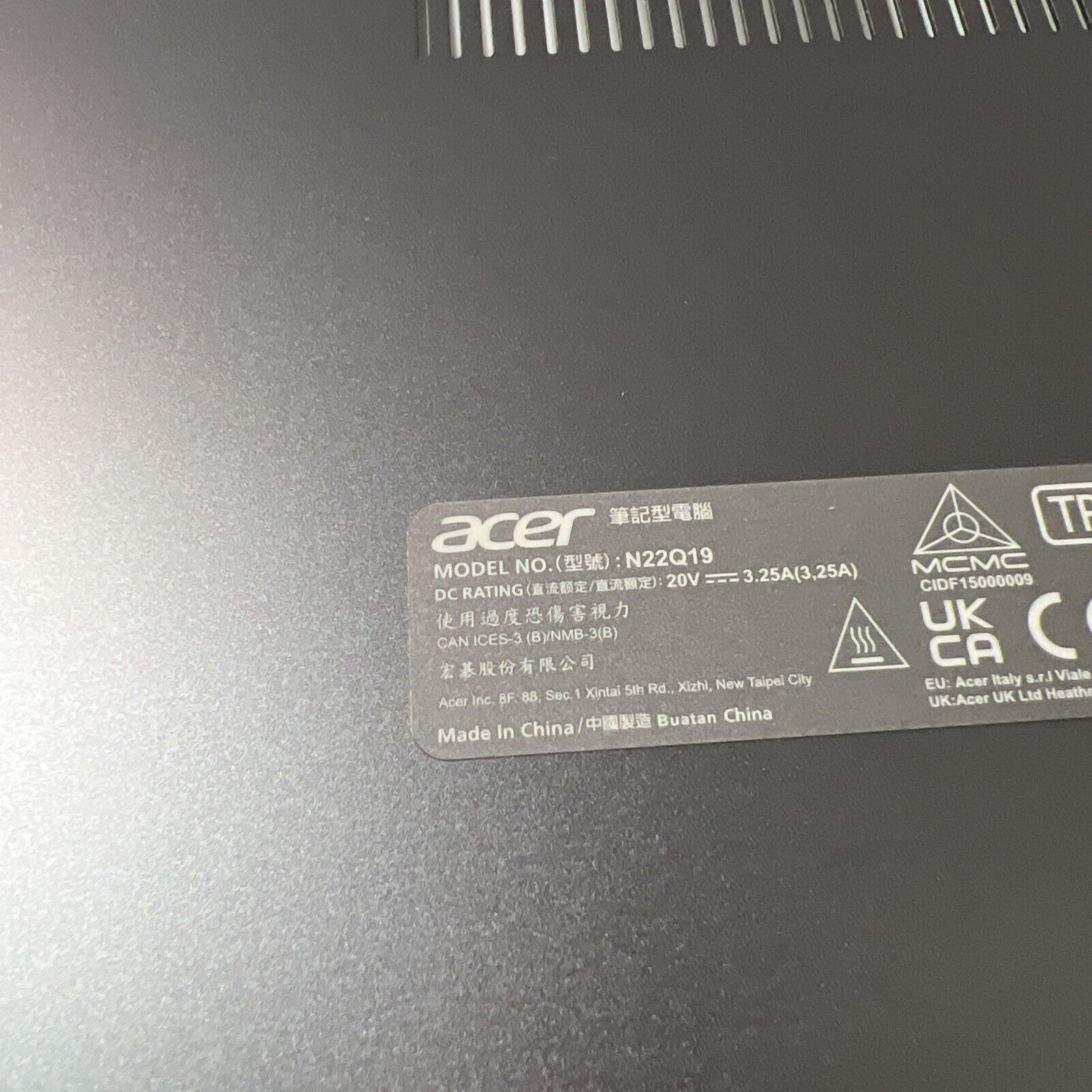 Acer Chromebook 516 GE CBG516-1H Bottom Base Cover EAZBR001010 (DENT)