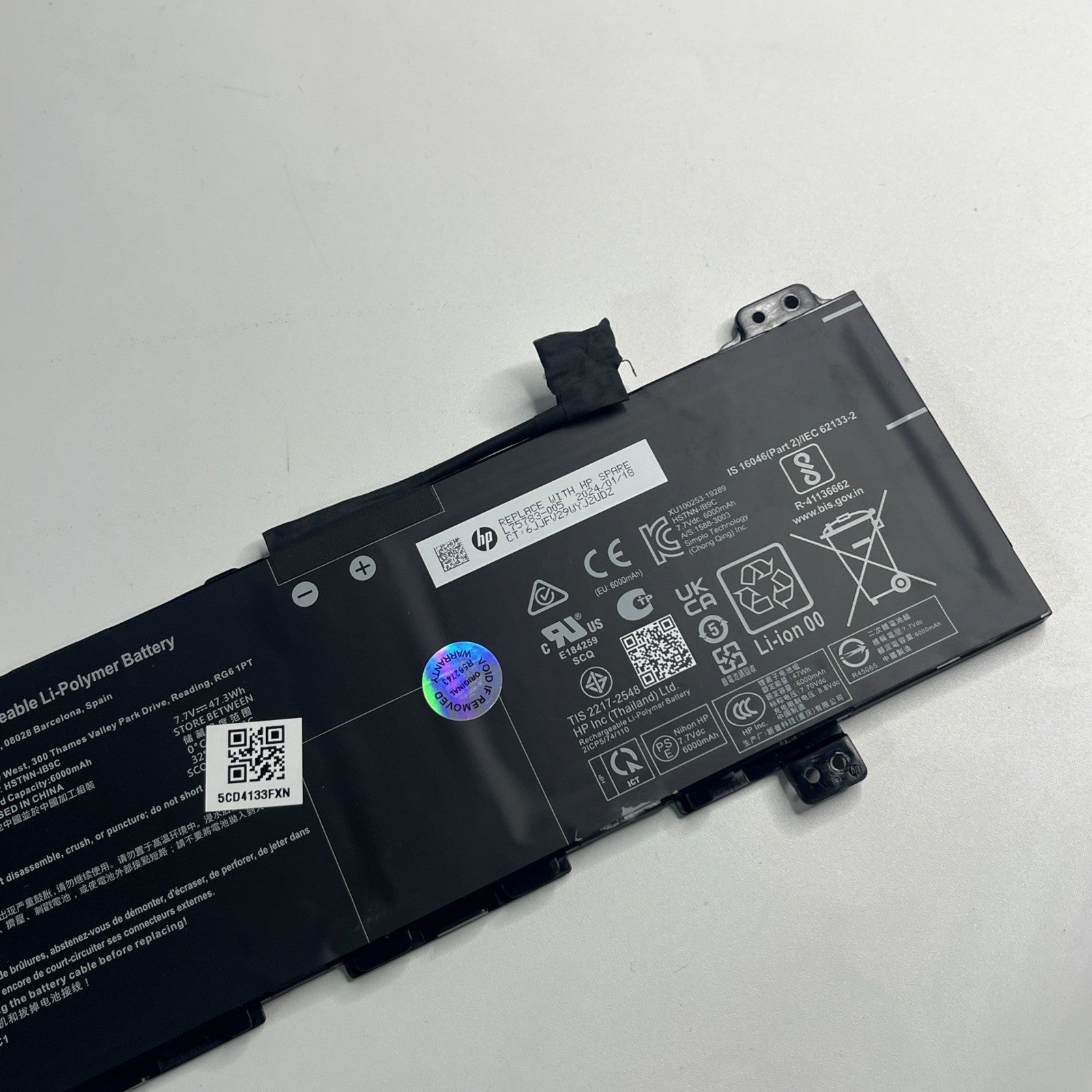HP ChromeBook 14A-(CA,NA) OEM Li-Polymer Battery 47.3Wh 7.7V 6000mAh L75783-005