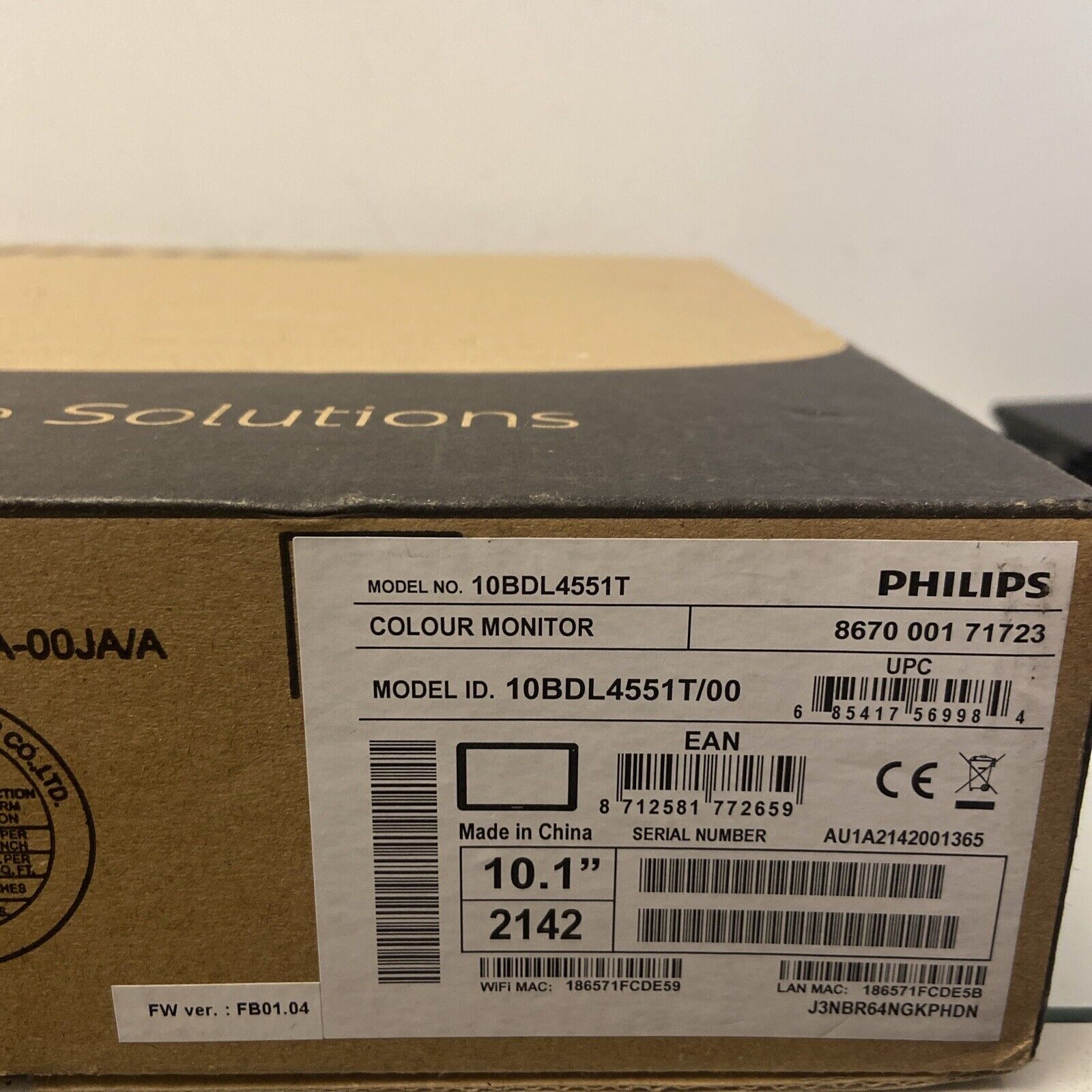 Philips 10BDL4551T/00 Digital signage flat panel 25.6 cm (10.1inch) 1280 x 80...