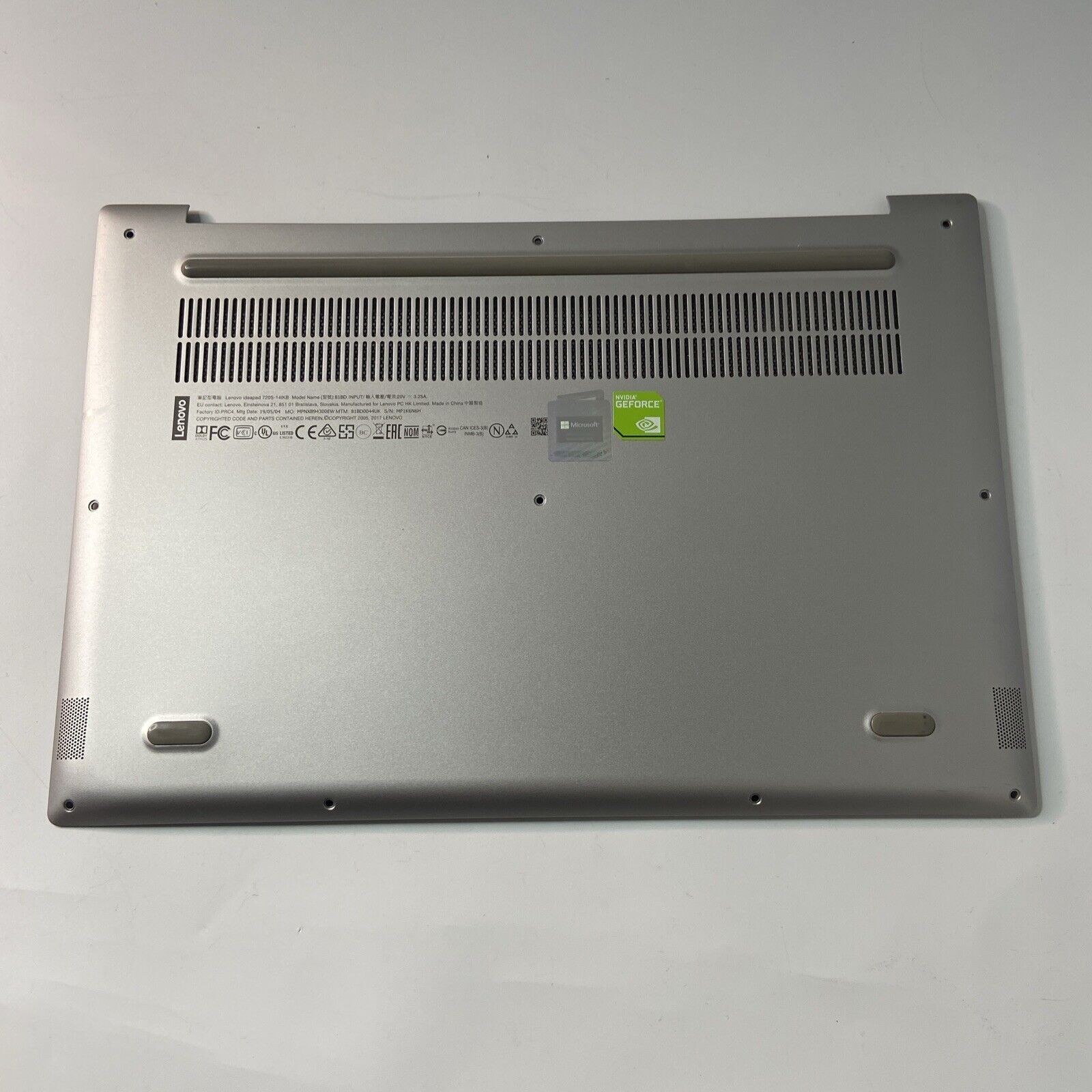 Lenovo Ideapad 720S-14IKB 80XC Base Chassis Bottom Case Cover AM1YA000200