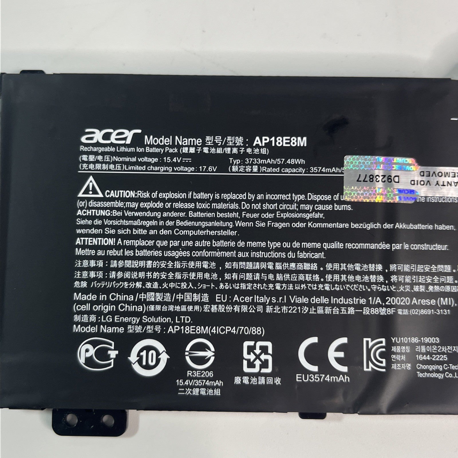 Genuine Acer NITRO 5 AN515-57AN517-51 AN517-52 Battery AP18E8M