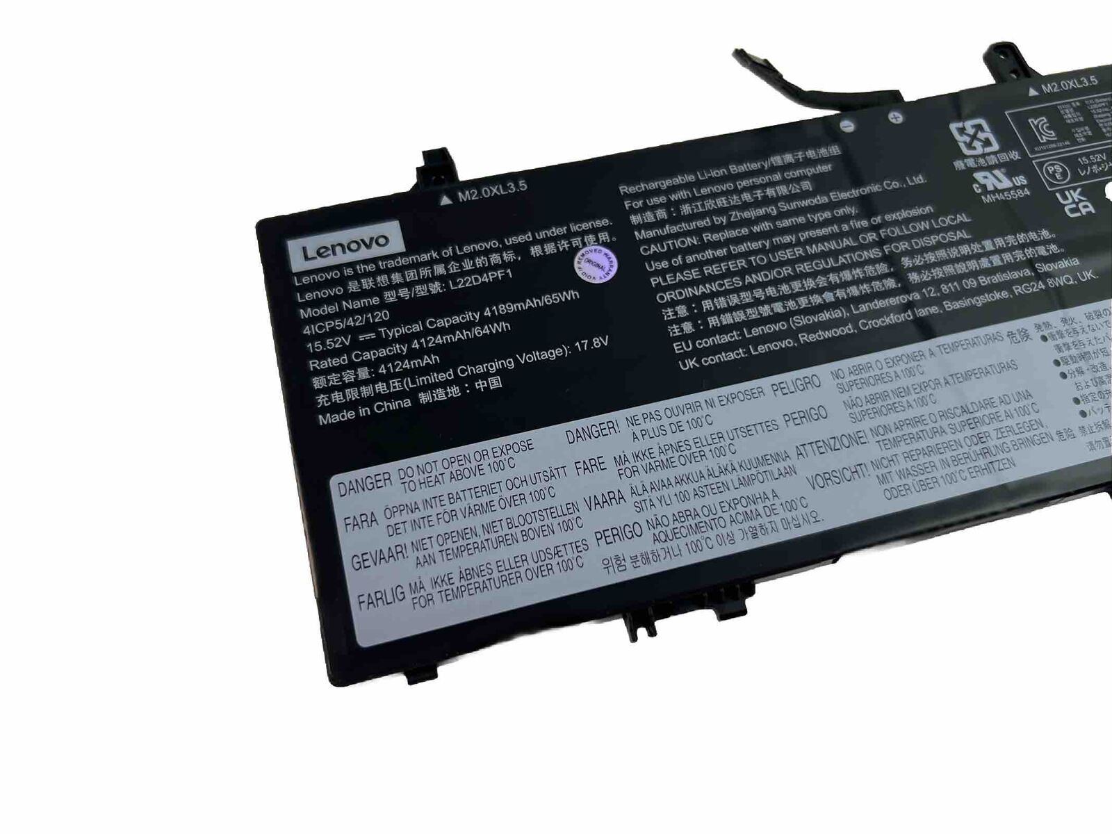 Lenovo YOGA SLIM 6 14IAP8 Battery  L22D4PF1 Excellent Condition