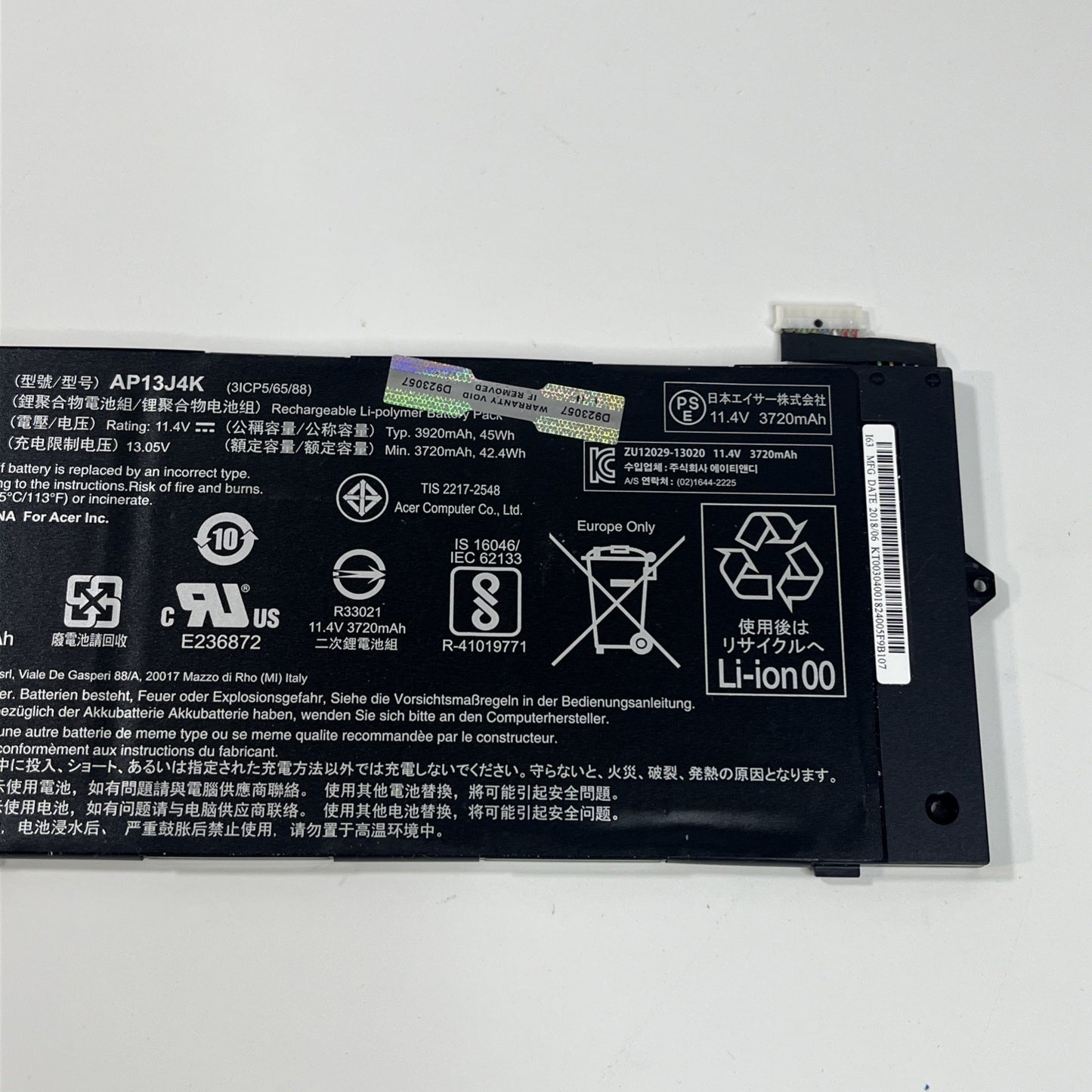 Genuine Asus Chromebook CB3-431 Series AP13J4K Laptop Battery Good Health