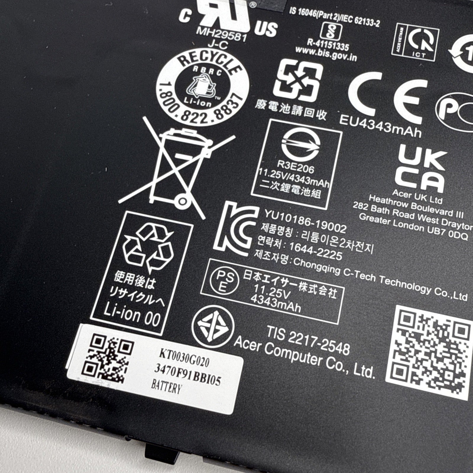 Acer Spin 314 CP314-1H Genuine Battery AP18C8K (Good Health)