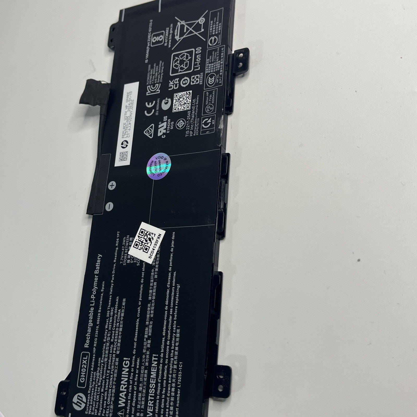 HP ChromeBook 14A-(CA,NA) OEM Li-Polymer Battery 47.3Wh 7.7V 6000mAh L75783-005