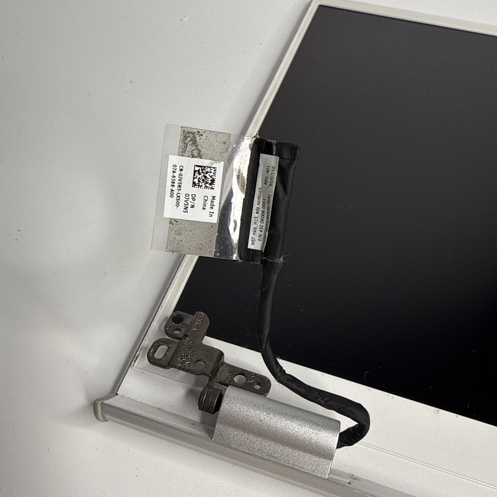 Dell Inspiron 7501 LCD Complete Screen Assembly Top Lid Cover Silver Cables