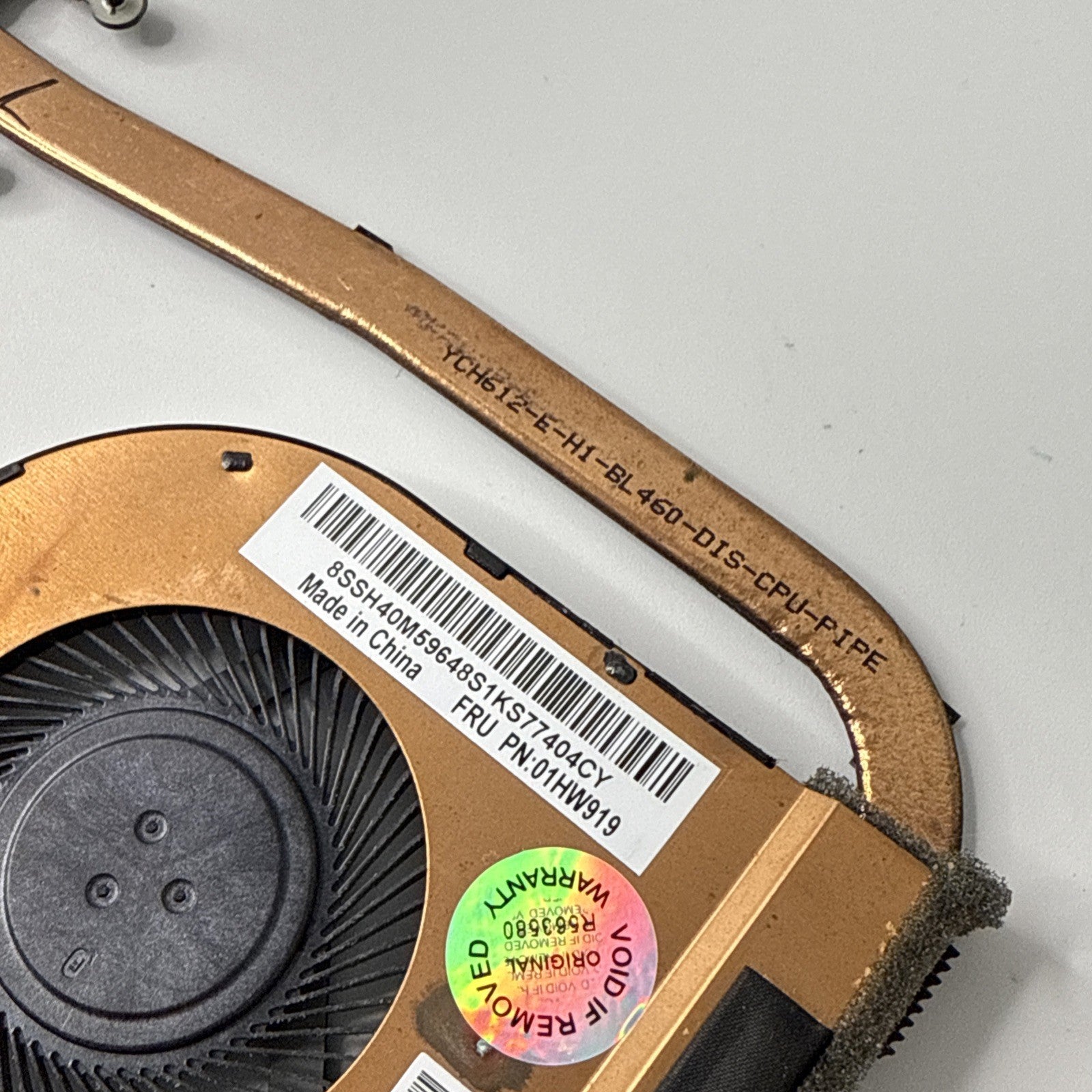 Lenovo Thinkpad L470 CPU Heatsink and Cooling Fan 01HW919 / AT12Y0002SS0